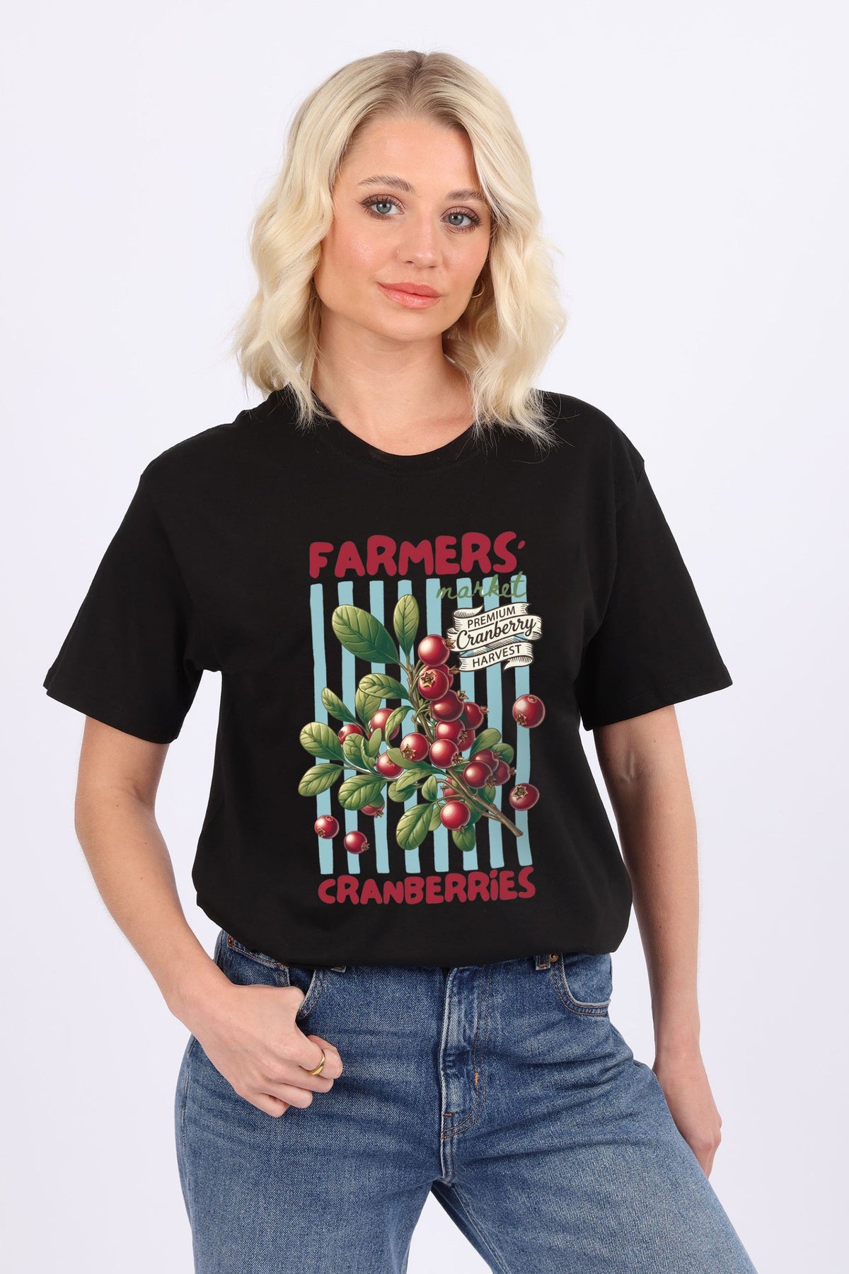 Farmers Market Cranberries Printed T-Shirt