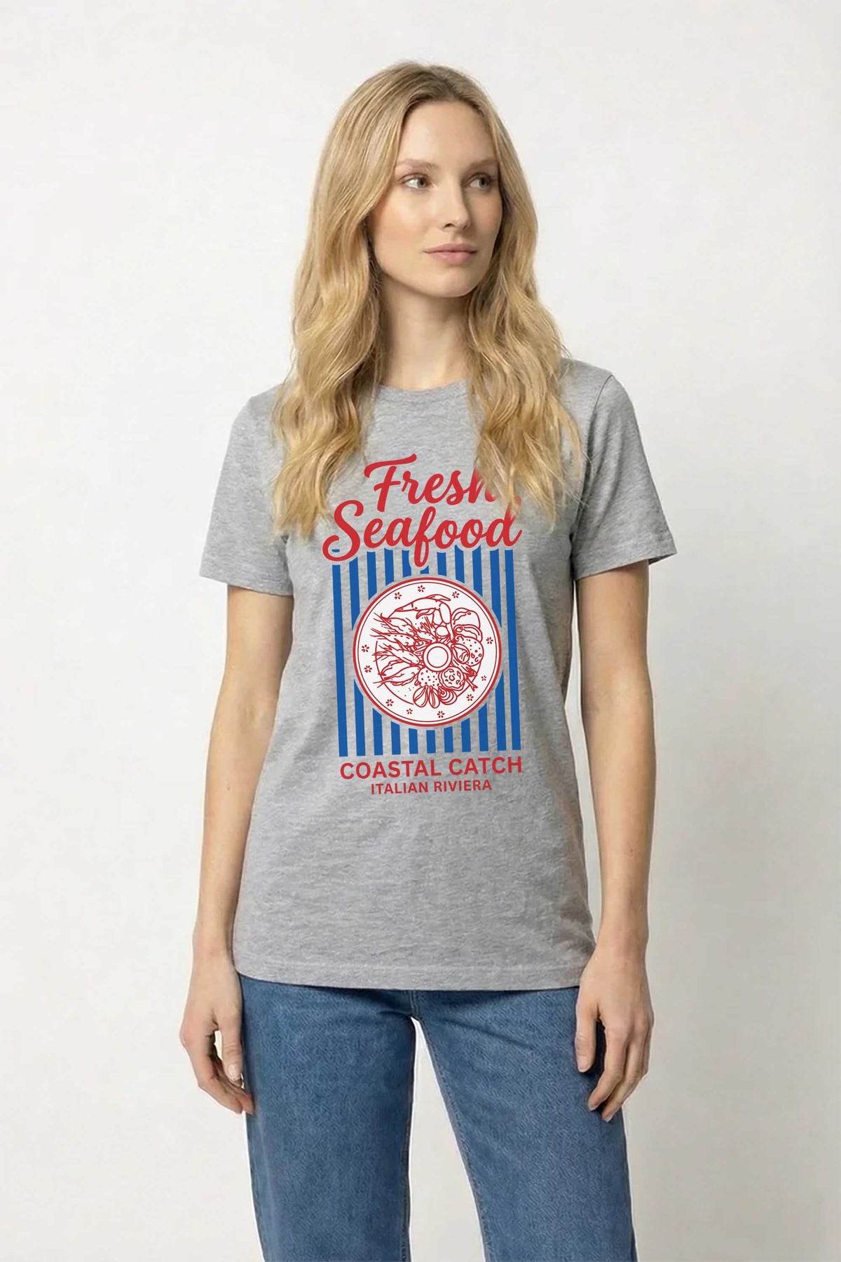 220GSM Regular Fit Fresh Seafood Printed T-Shirt
