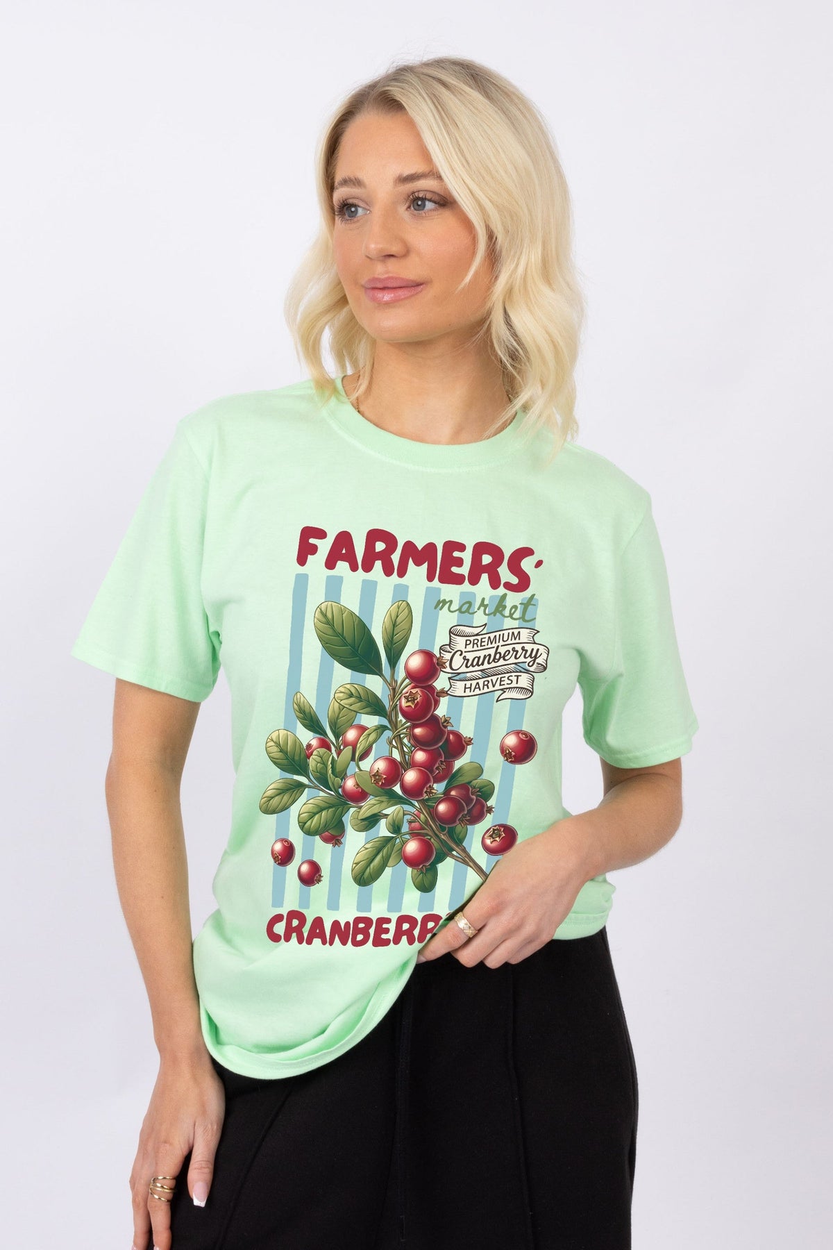 Farmers Market Cranberries Printed T-Shirt