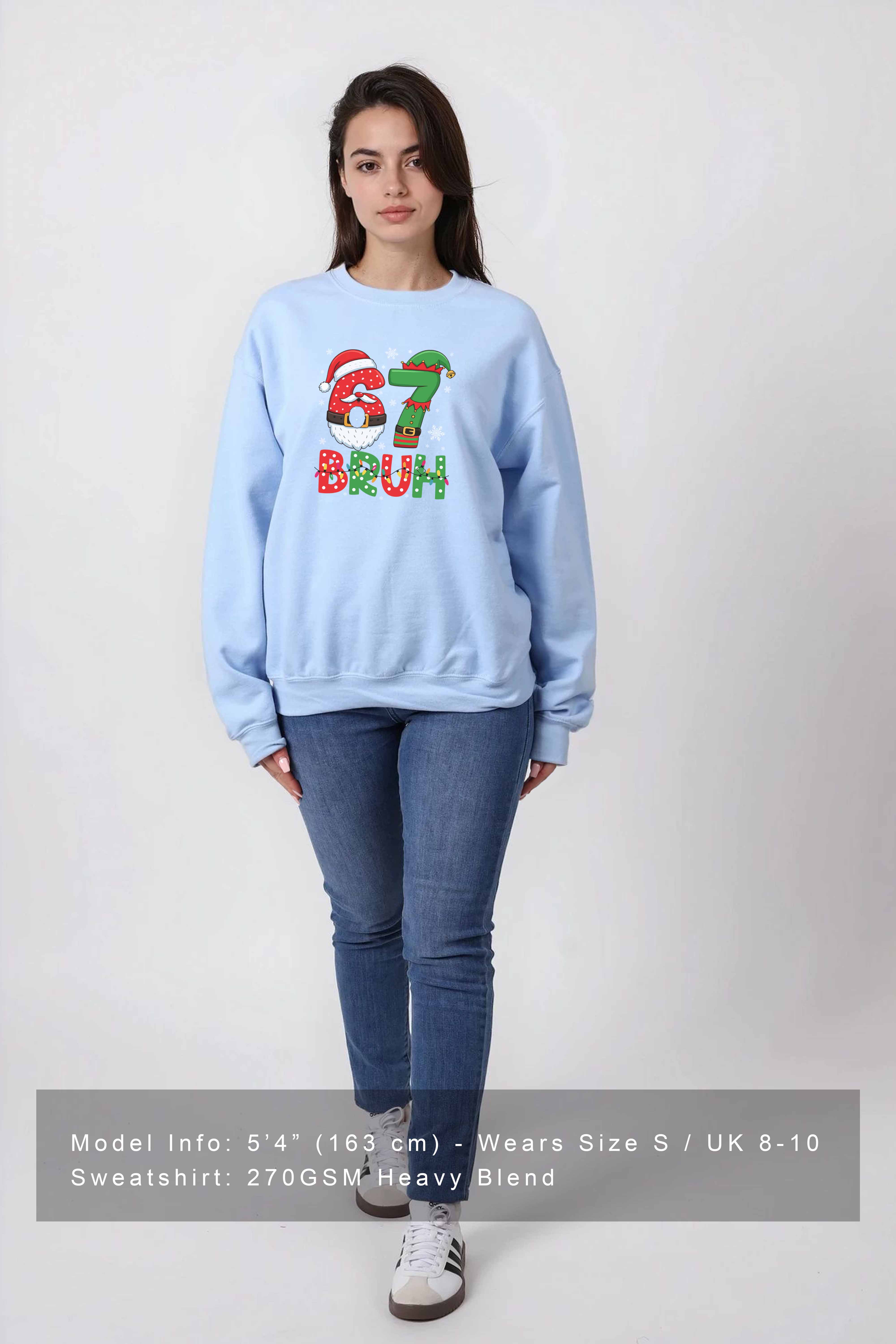 Unisex Heavy Blend 67 BRUH Christmas Graphic Printed Sweatshirt
