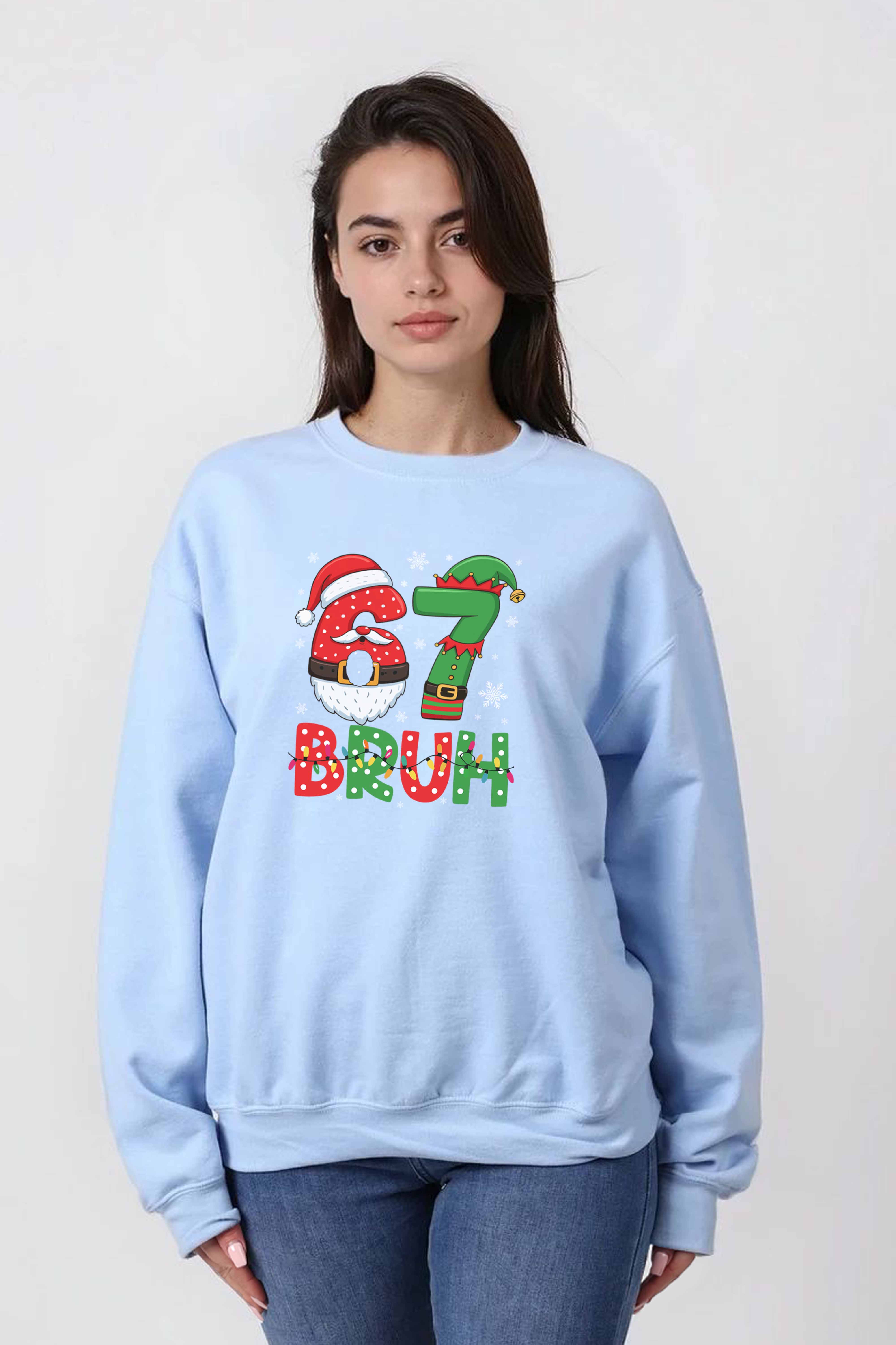 Unisex Heavy Blend 67 BRUH Christmas Graphic Printed Sweatshirt