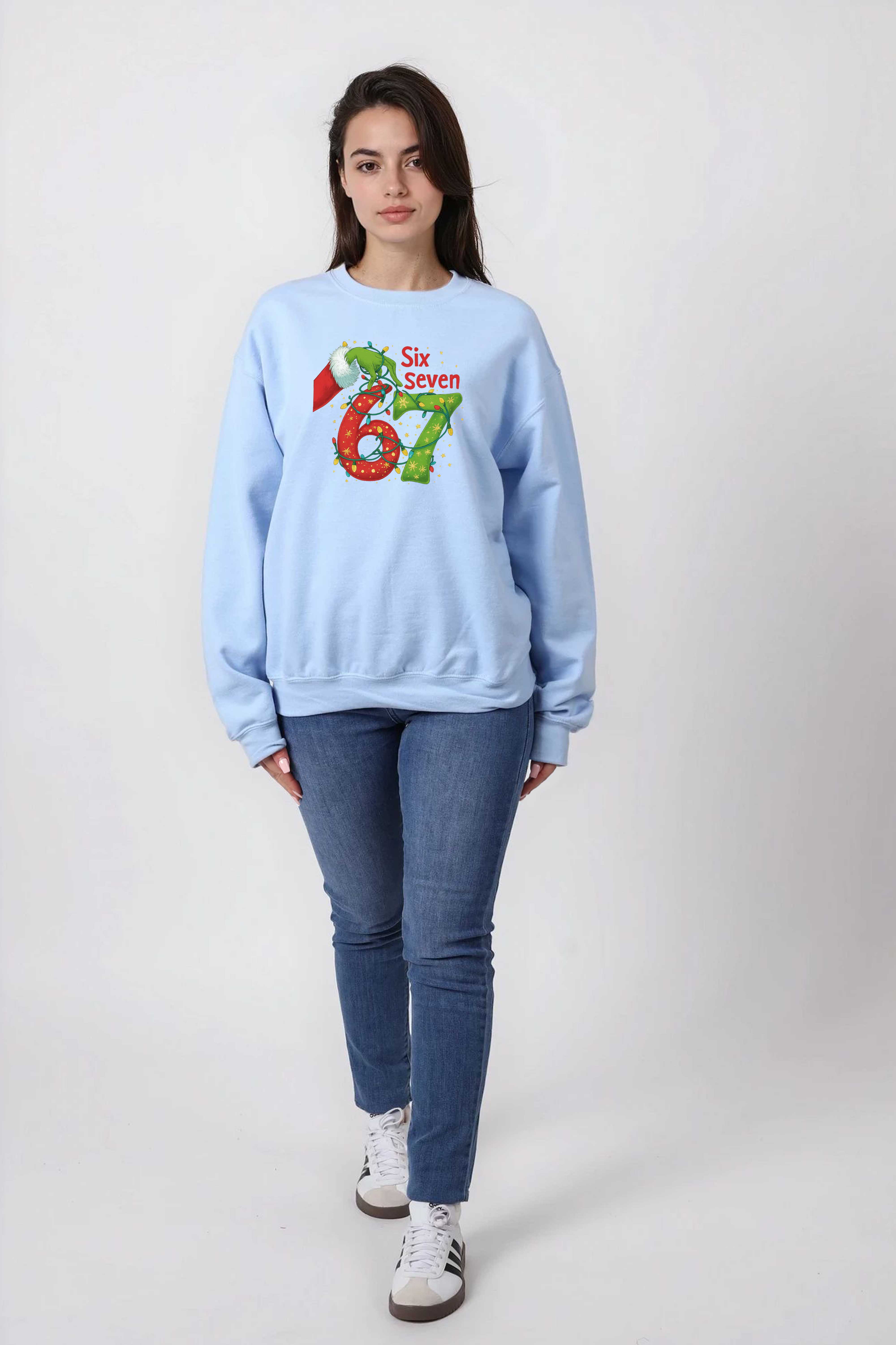 Unisex Heavy Blend Christmas Edition Six Seven Graphic Printed Sweatshirt