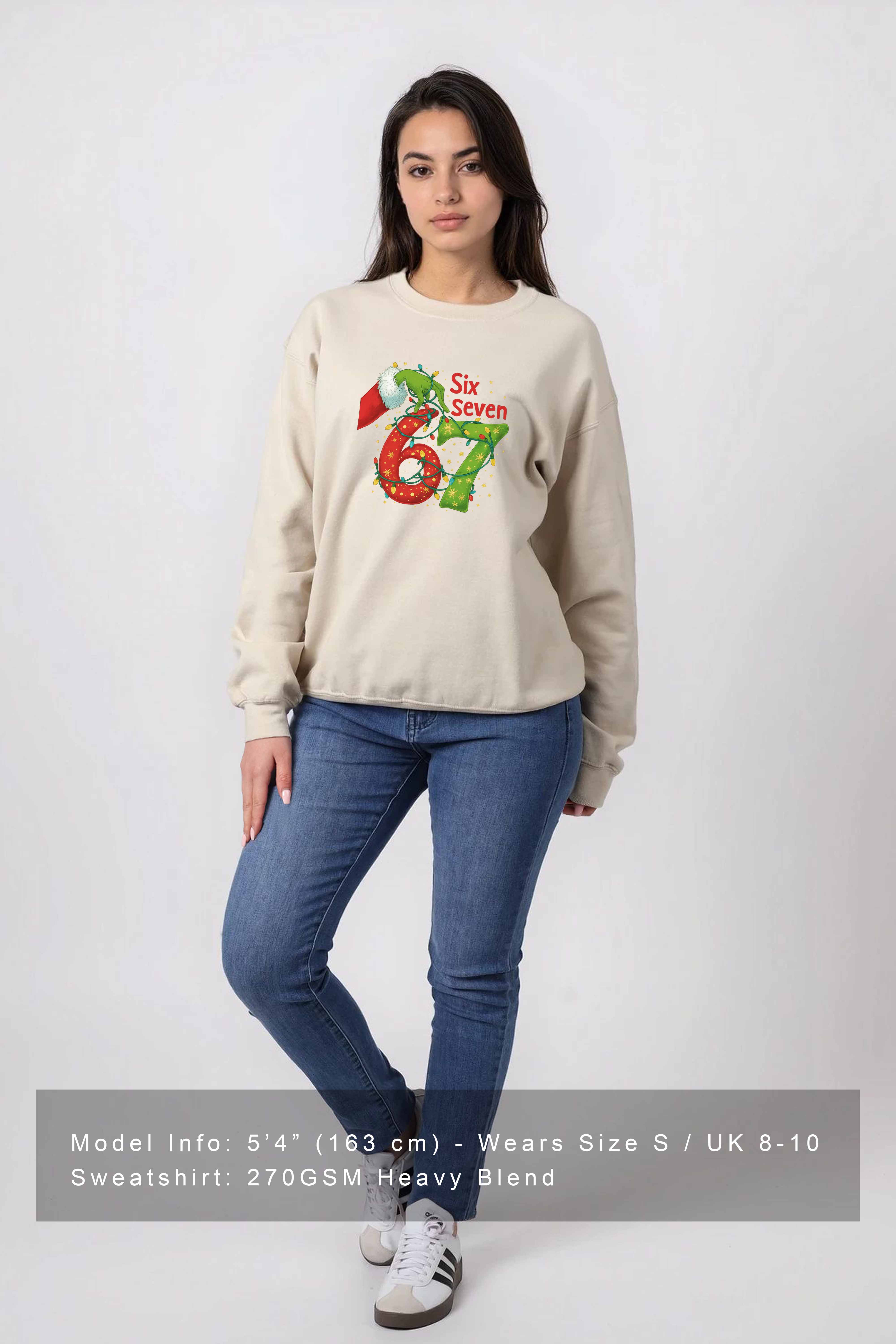 Unisex Heavy Blend Christmas Edition Six Seven Graphic Printed Sweatshirt