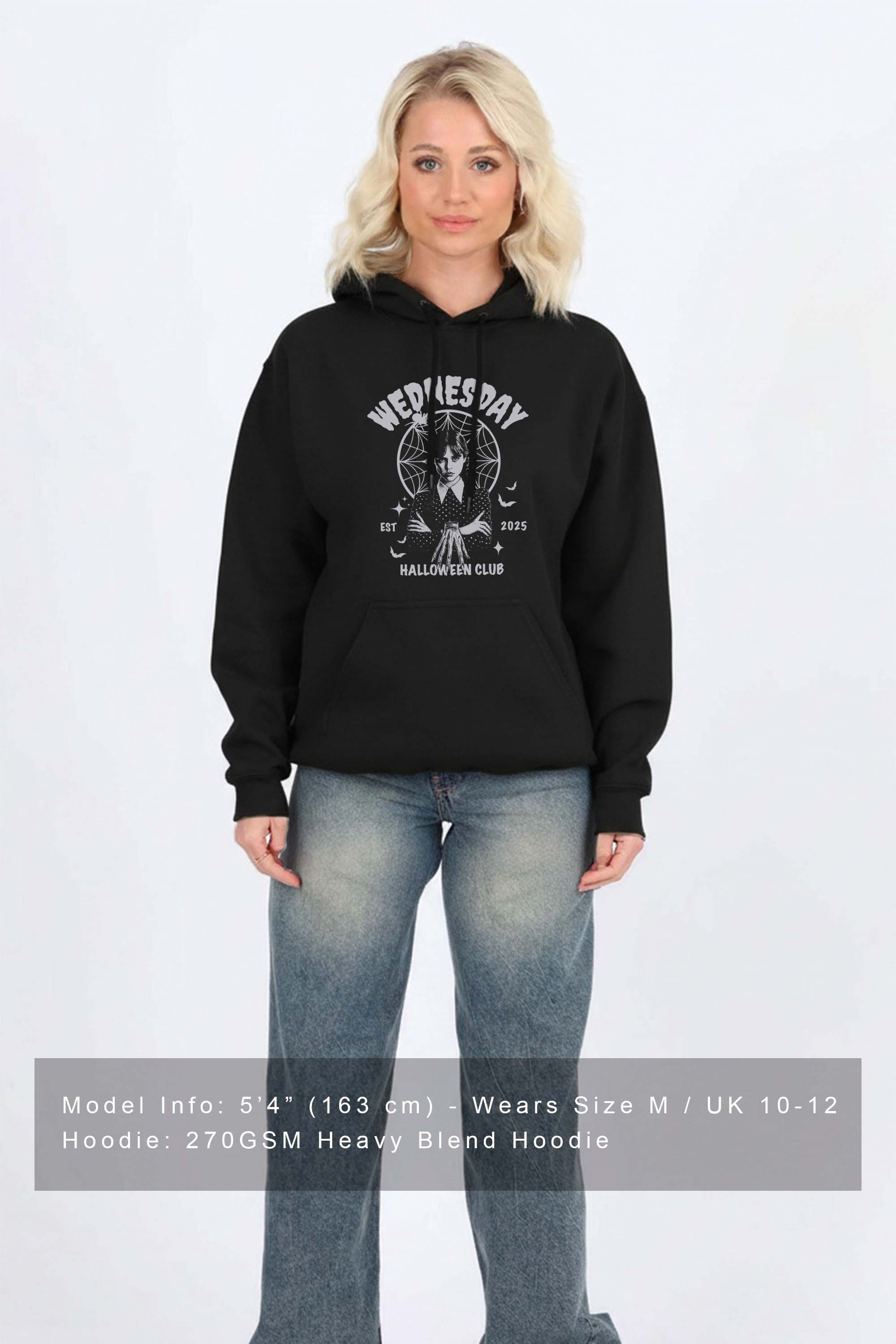 Wednesday Halloween Club Printed Heavy Blend Hoodie