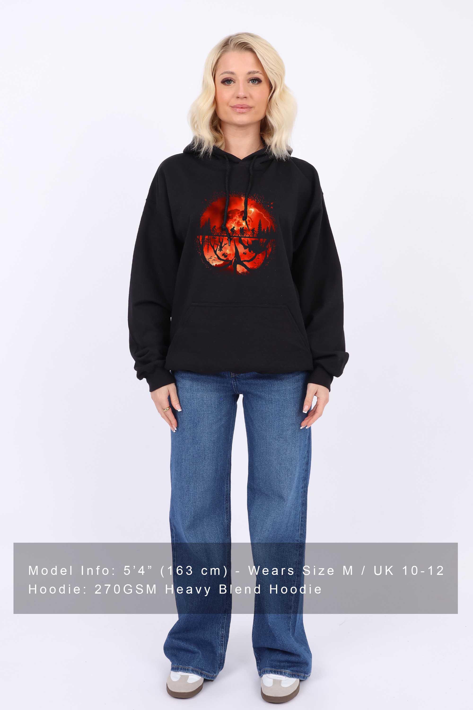 Upside Down Bike Scene Printed Heavy Blend Hoodie