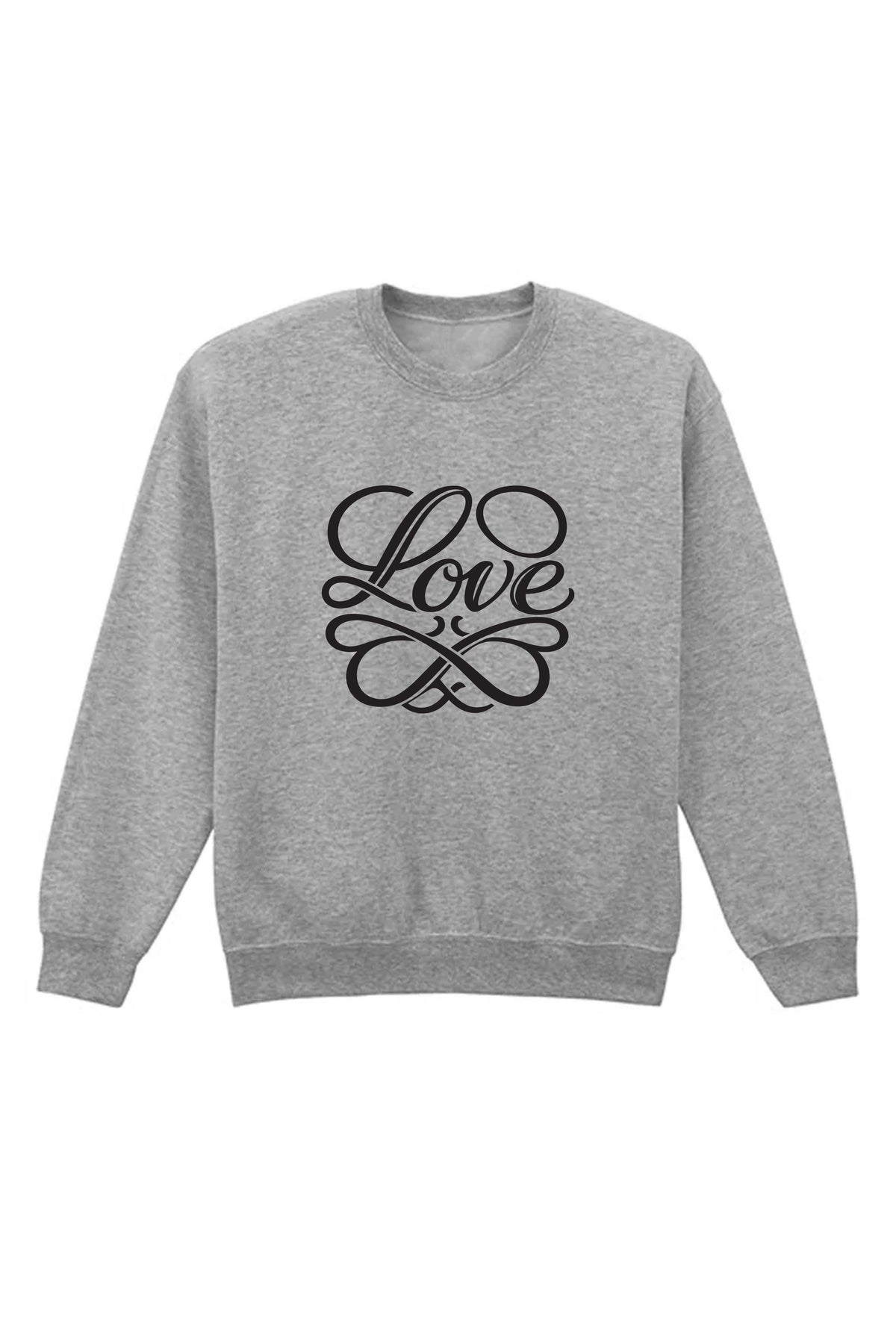 Basic Crew Neck Sweatshirt in Love Print