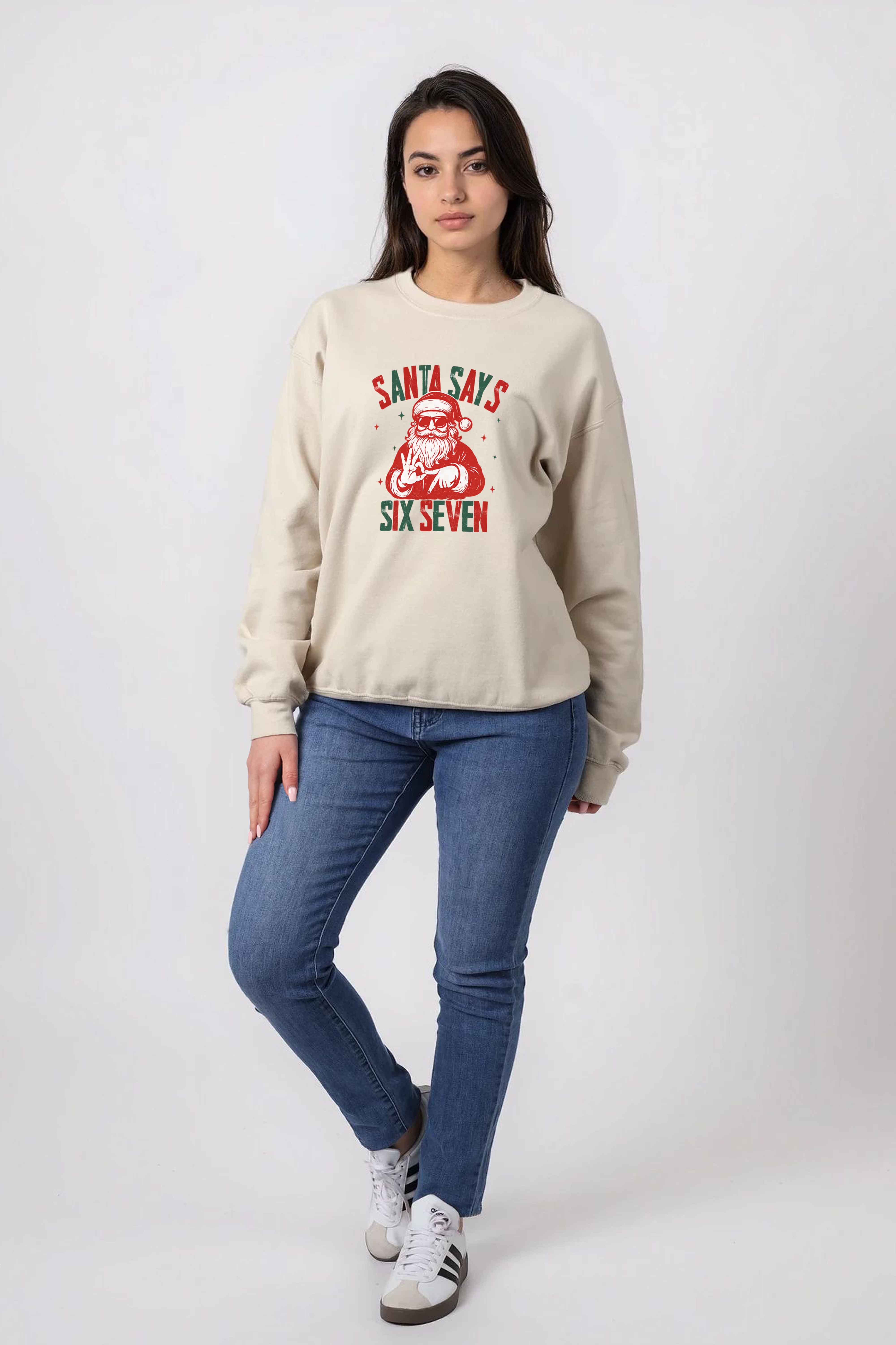 Unisex Heavy Blend Santa Says Six Seven Christmas Sweatshirt