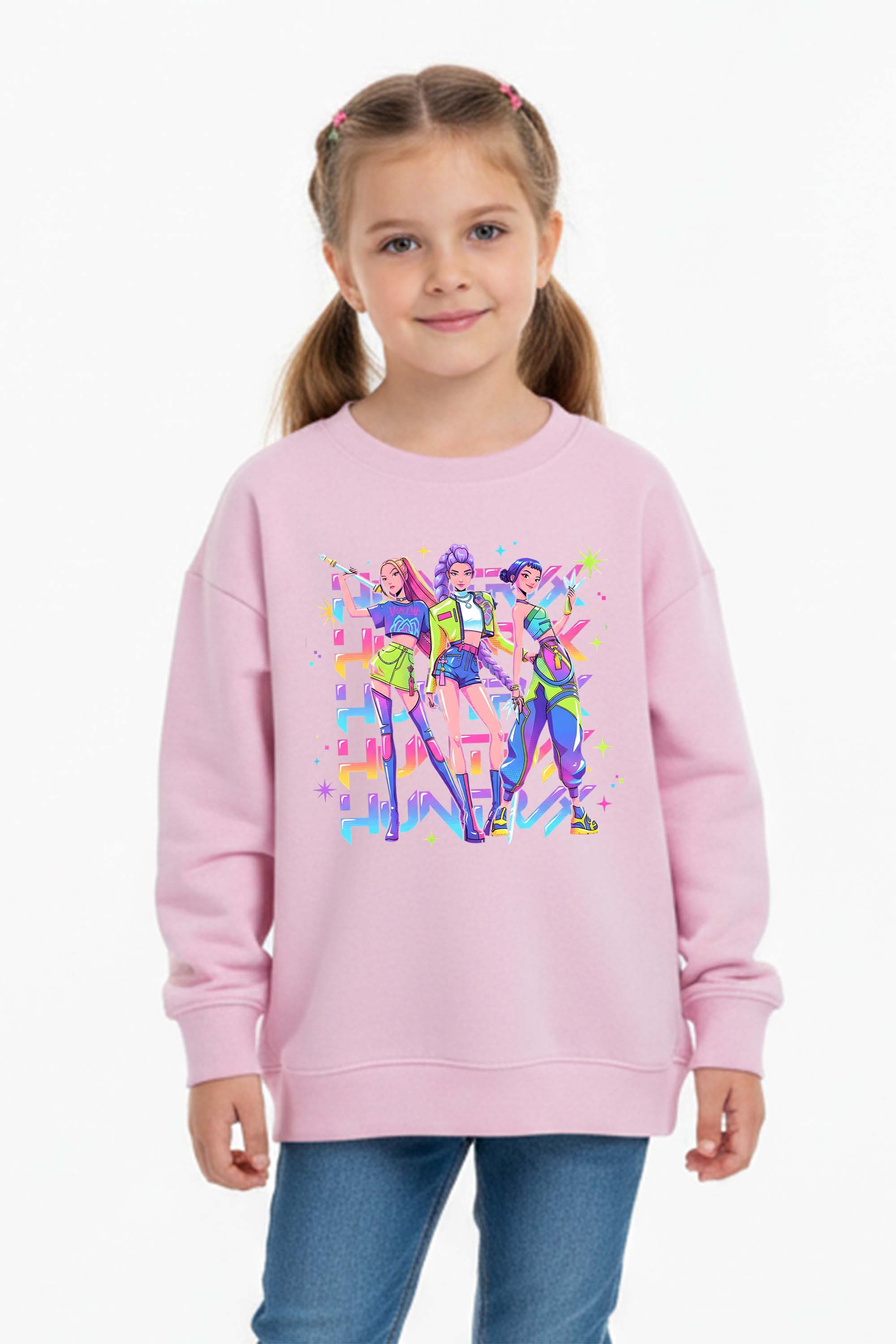 Kids K-Pop Style Girl Trio Graphic Sweatshirt