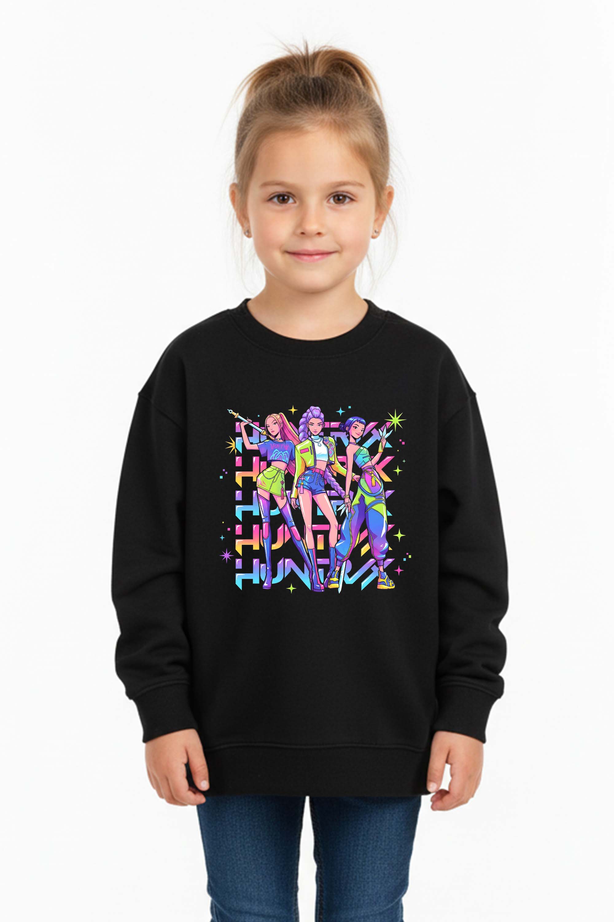 Kids K-Pop Style Girl Trio Graphic Sweatshirt