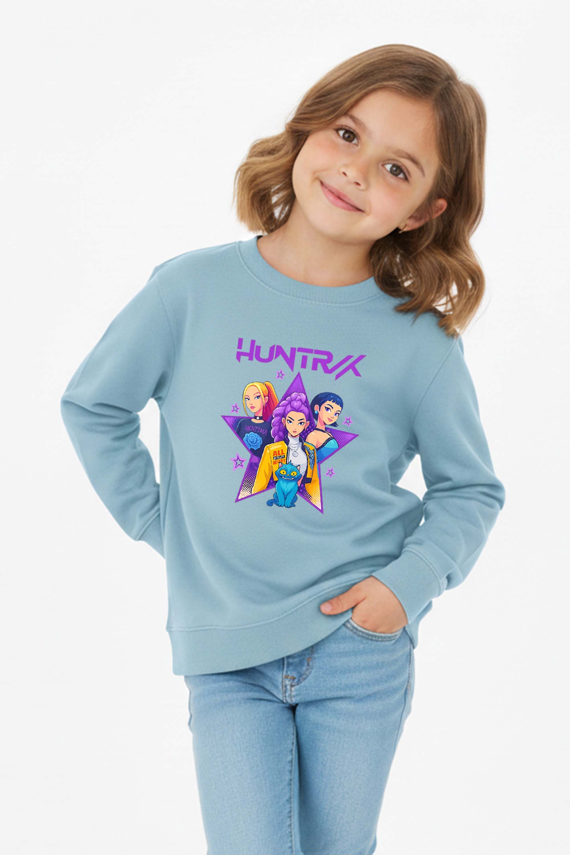 Kids K-Pop Star Squad Graphic Printed Sweatshirt