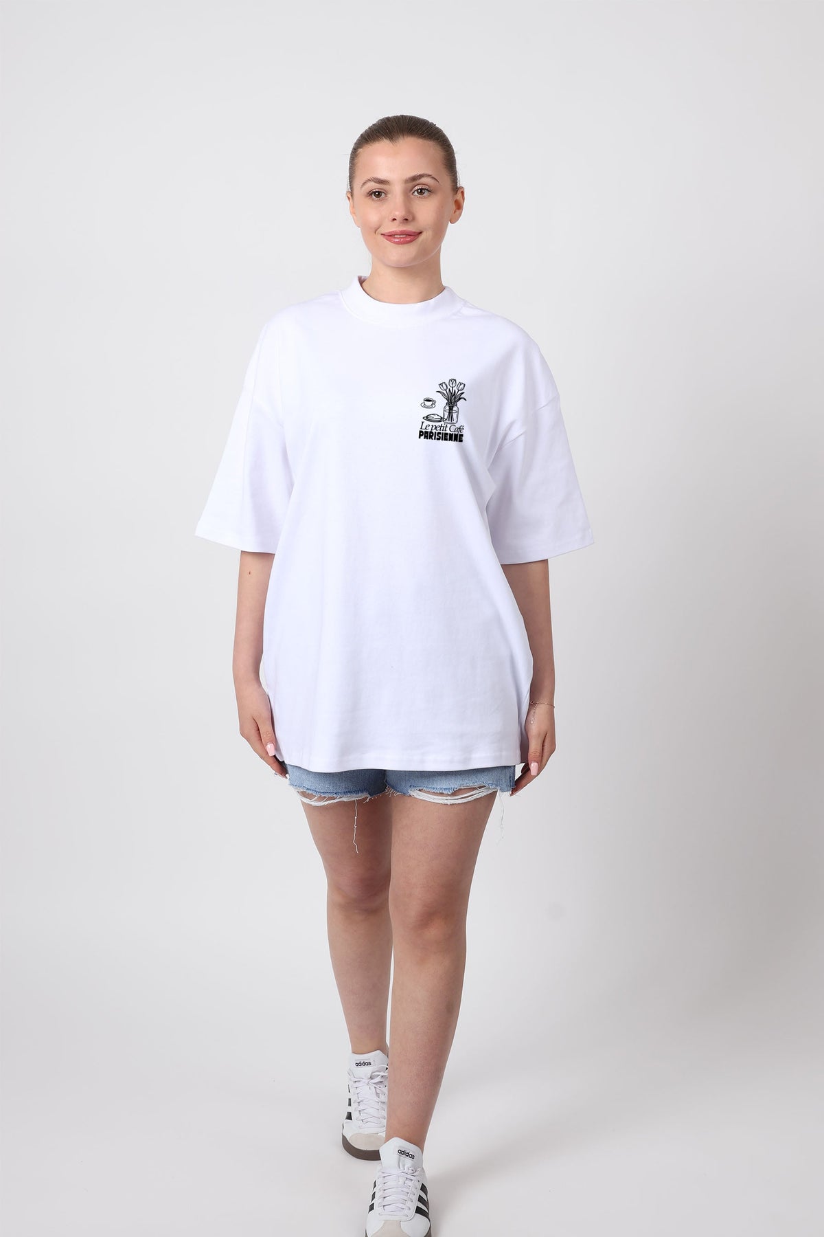 150GSM Oversized T-Shirts in Cafe Parisienne Print