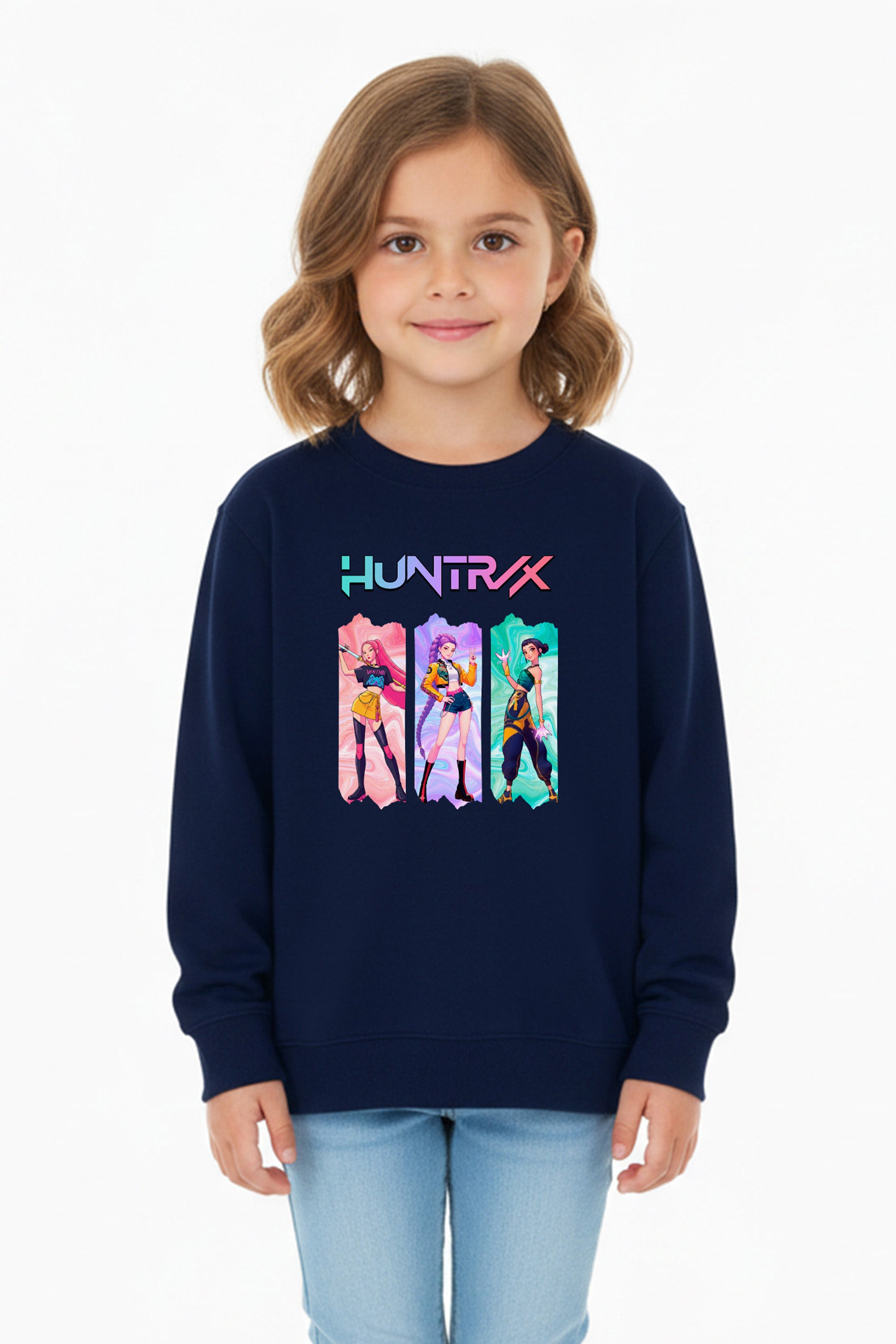 Kids K-pop Trio Graphic Printed Sweatshirt
