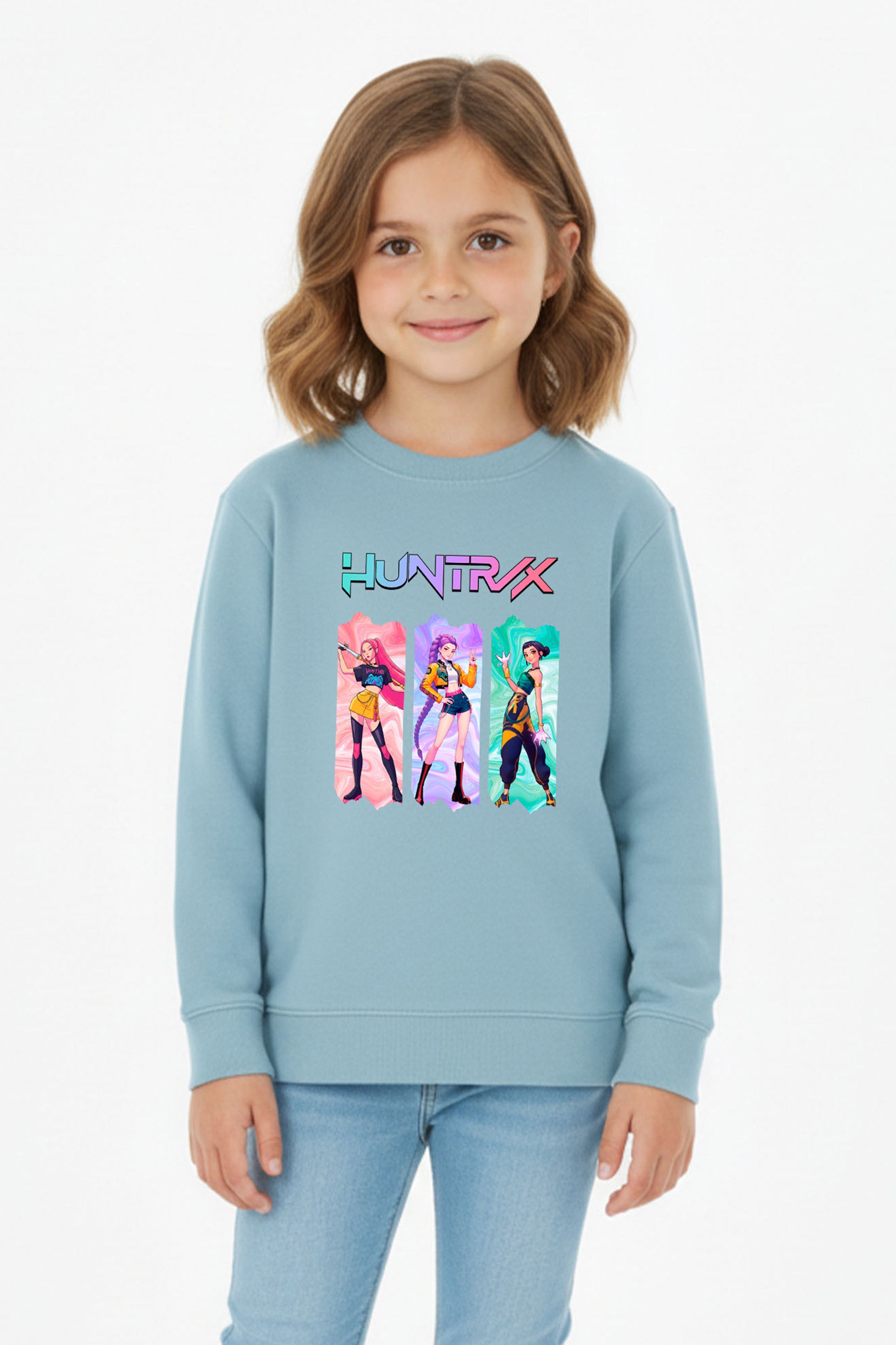 Kids K-pop Trio Graphic Printed Sweatshirt