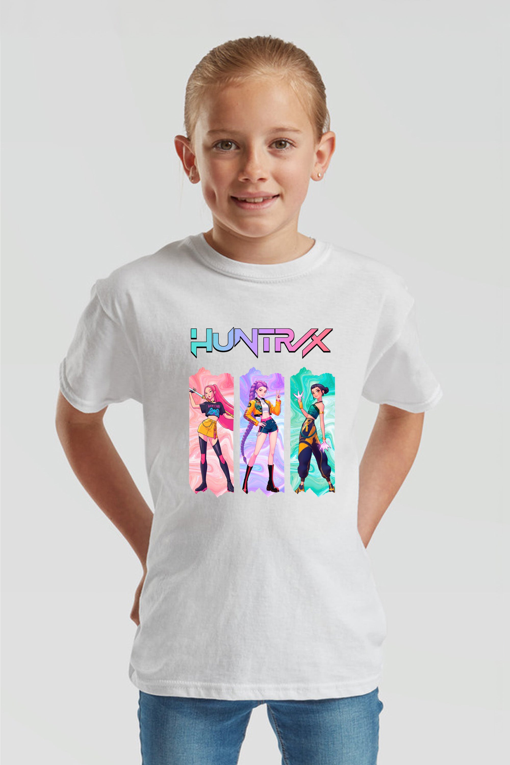 Kids K-pop Trio Graphic Printed T-Shirt