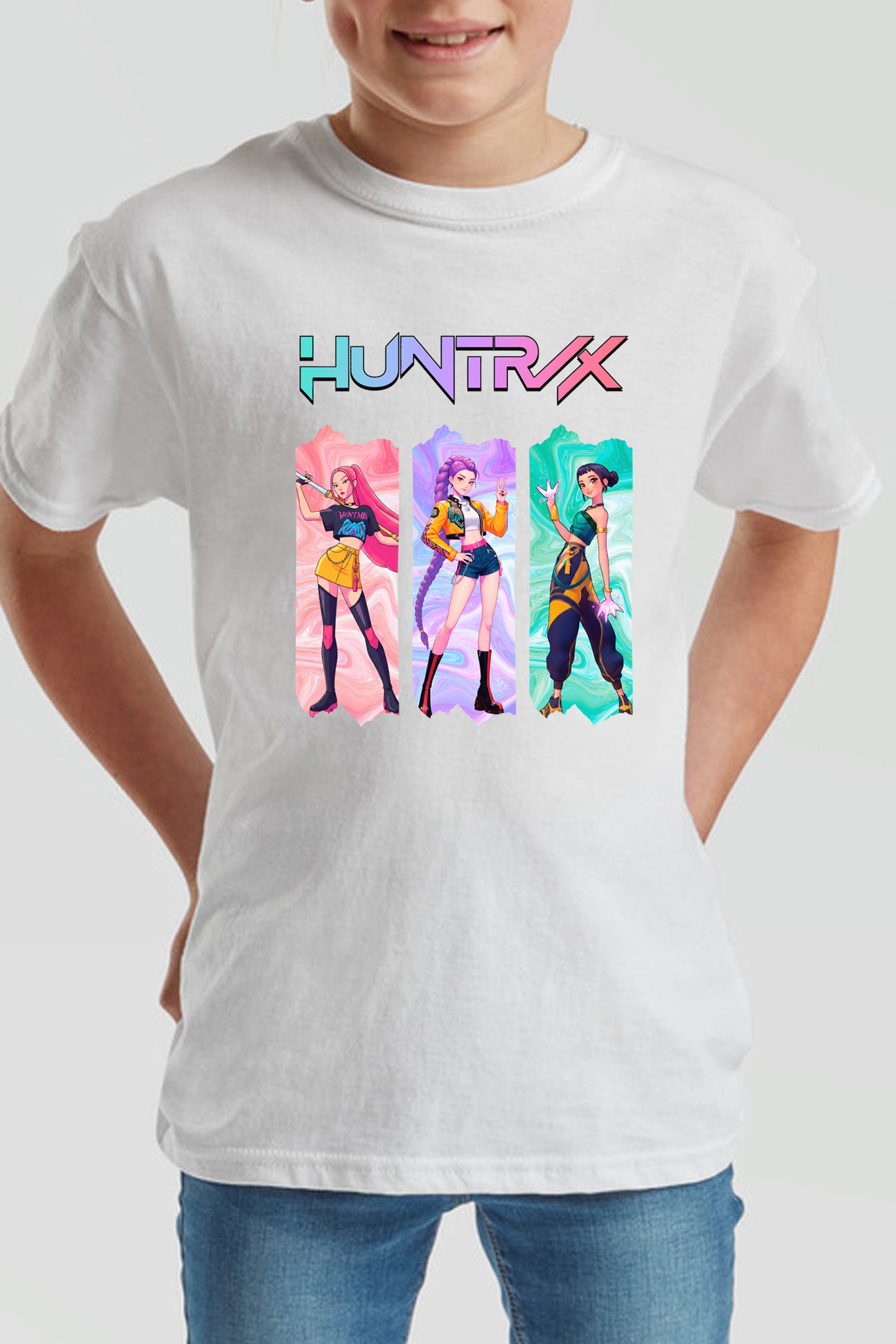 Kids K-pop Trio Graphic Printed T-Shirt
