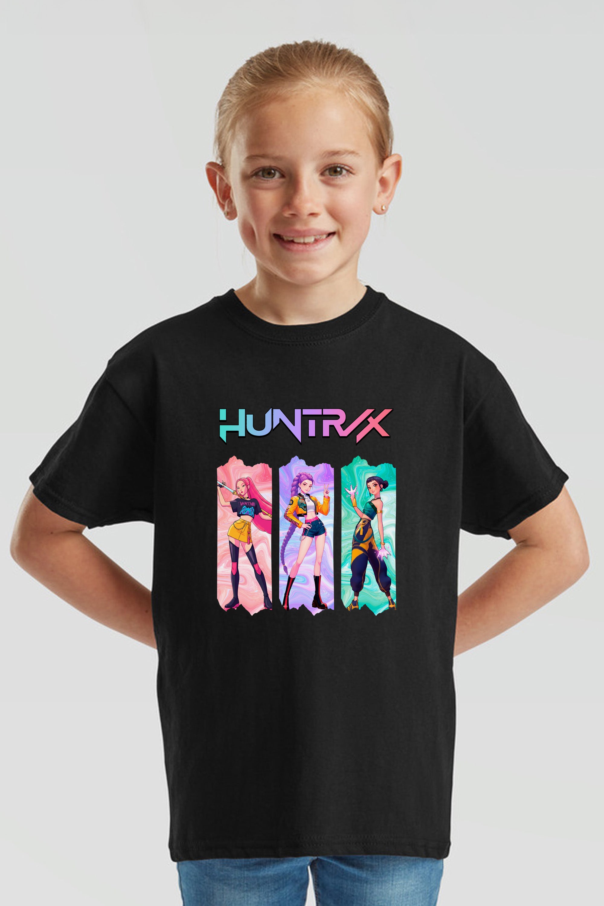 Kids K-pop Trio Graphic Printed T-Shirt