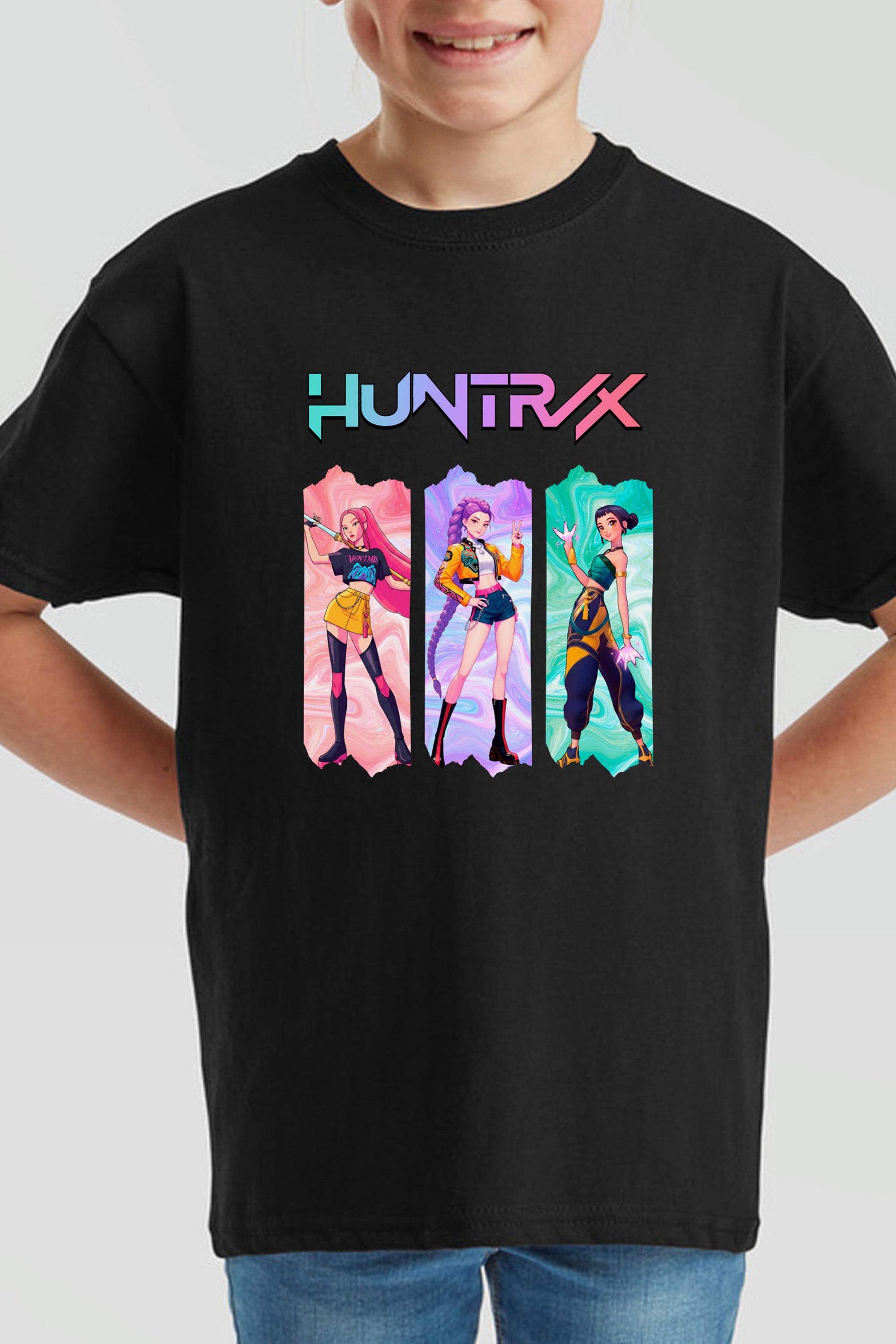 Kids K-pop Trio Graphic Printed T-Shirt