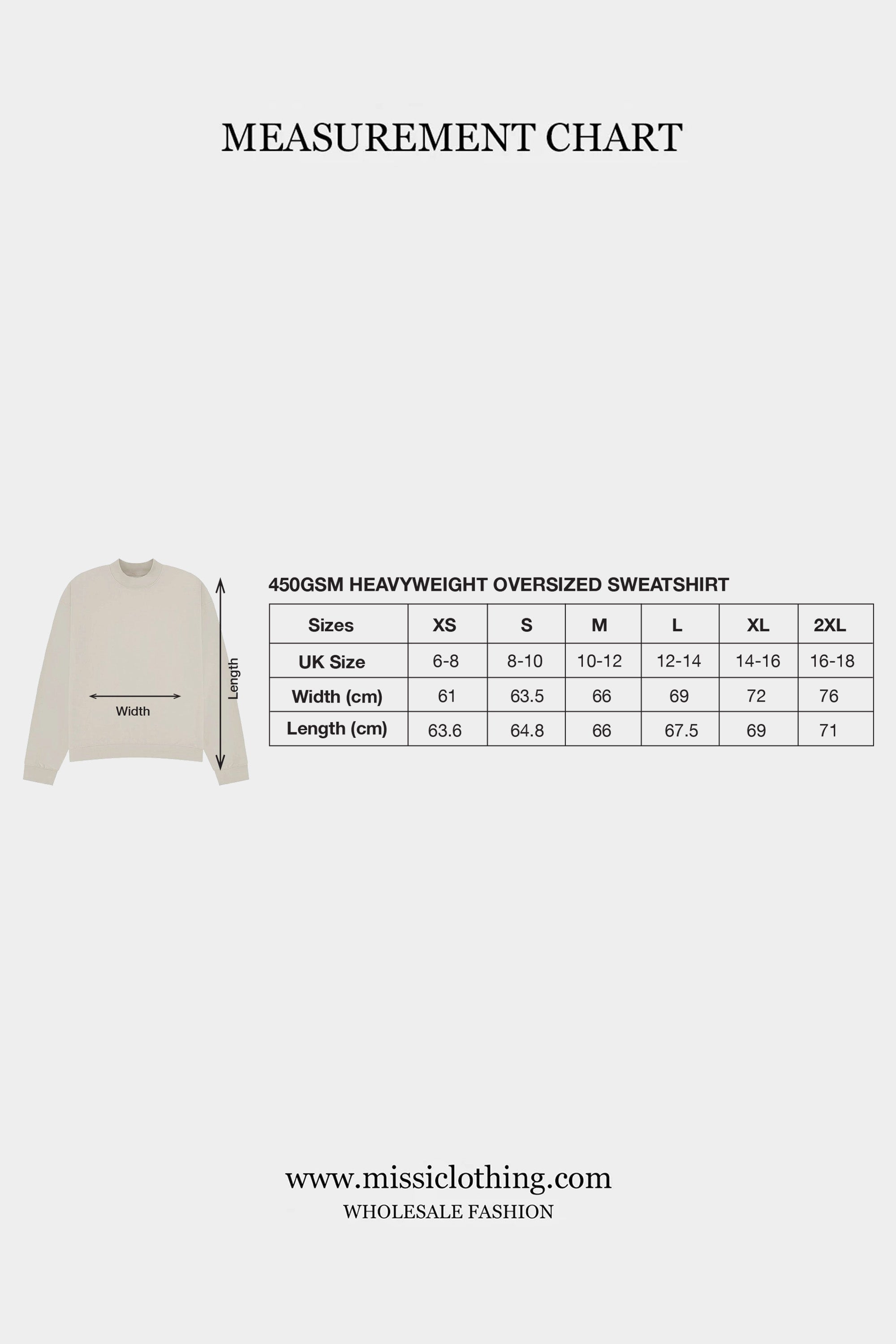 450GSM Heavyweight Unisex Oversized Custom Printed Sweatshirt