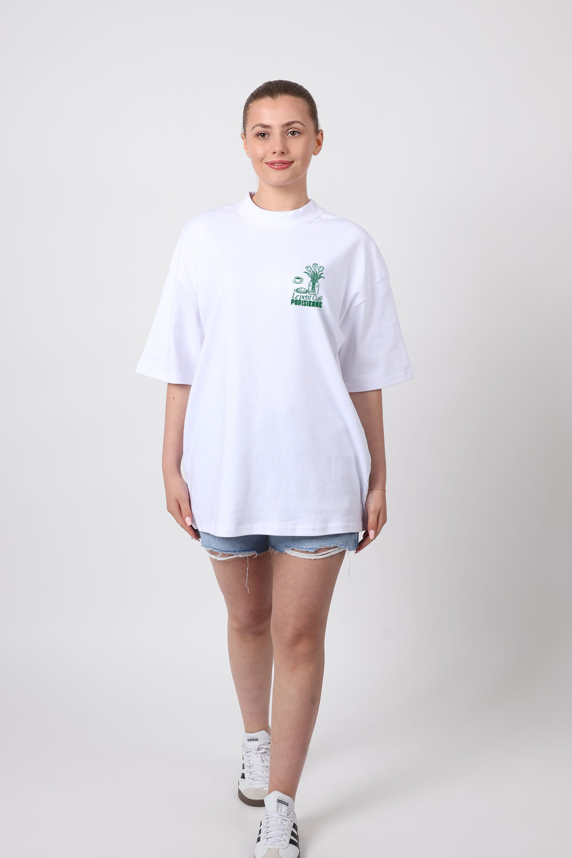 150GSM Oversized T-Shirts in Cafe Parisienne Print