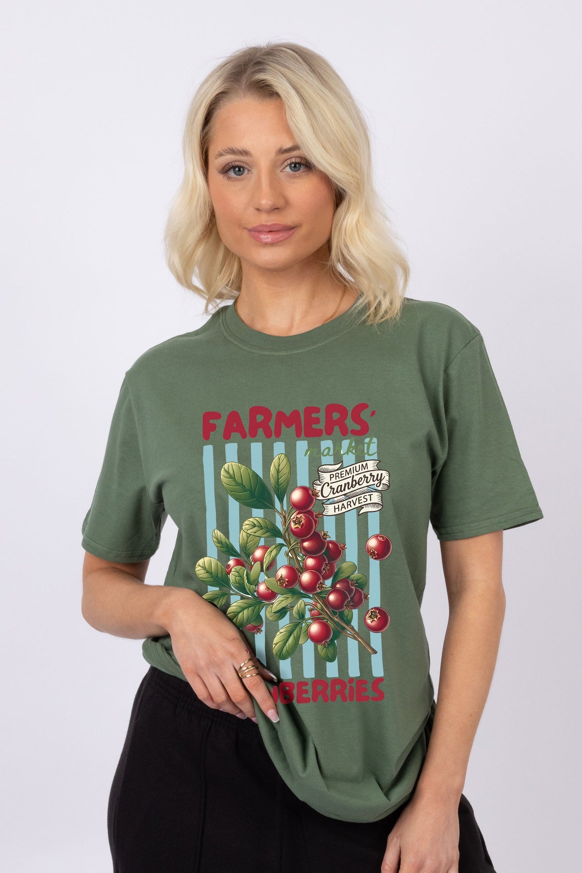 Farmers Market Cranberries Printed T-Shirt