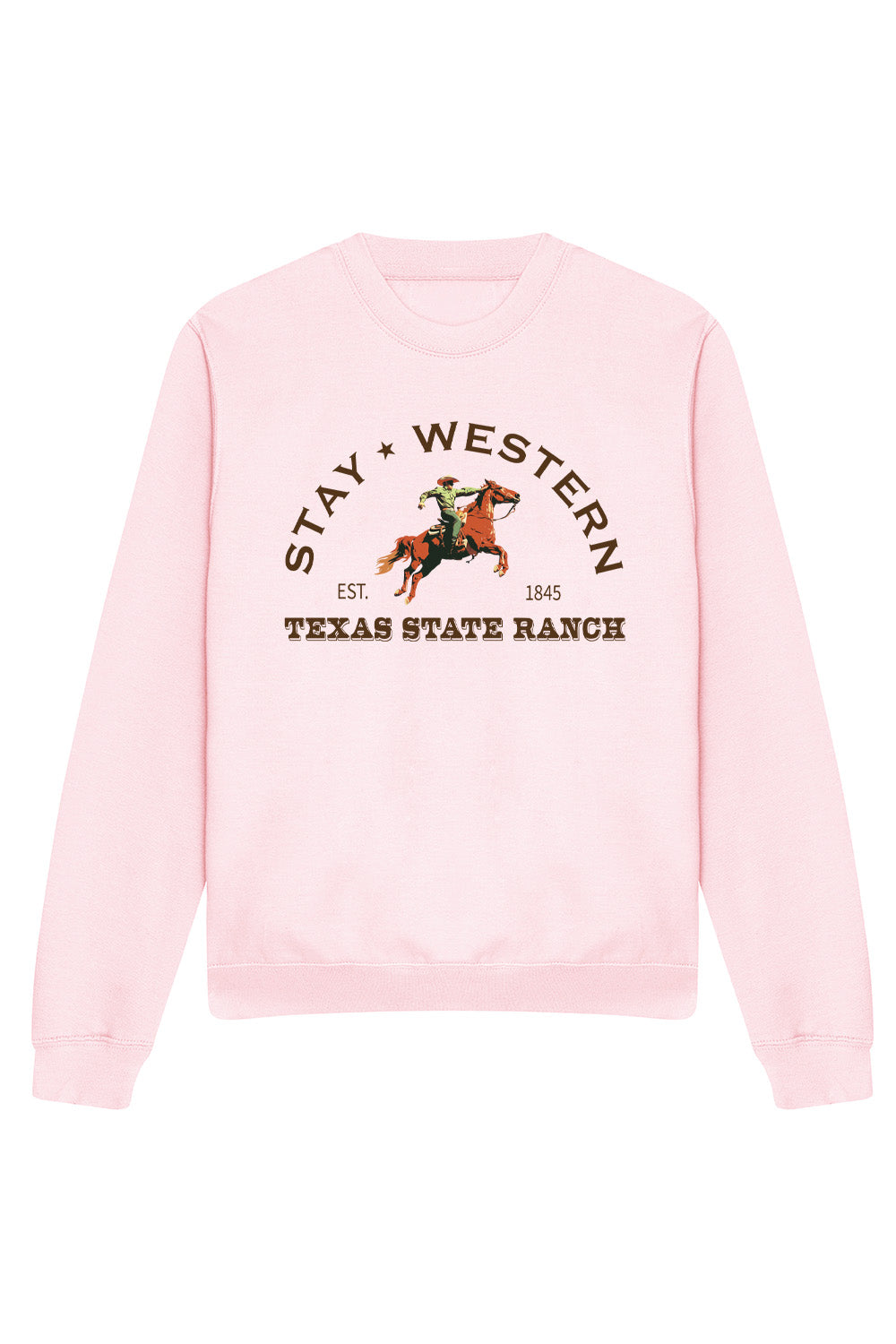 Stay Western Sweatshirt In Baby Pink (Custom Pack)