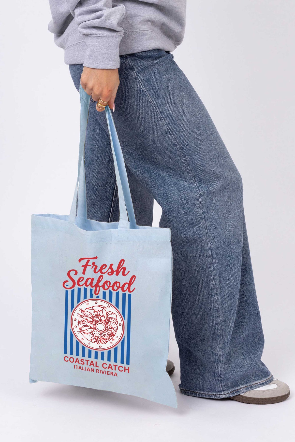 Fresh Seafood Printed Tote bag