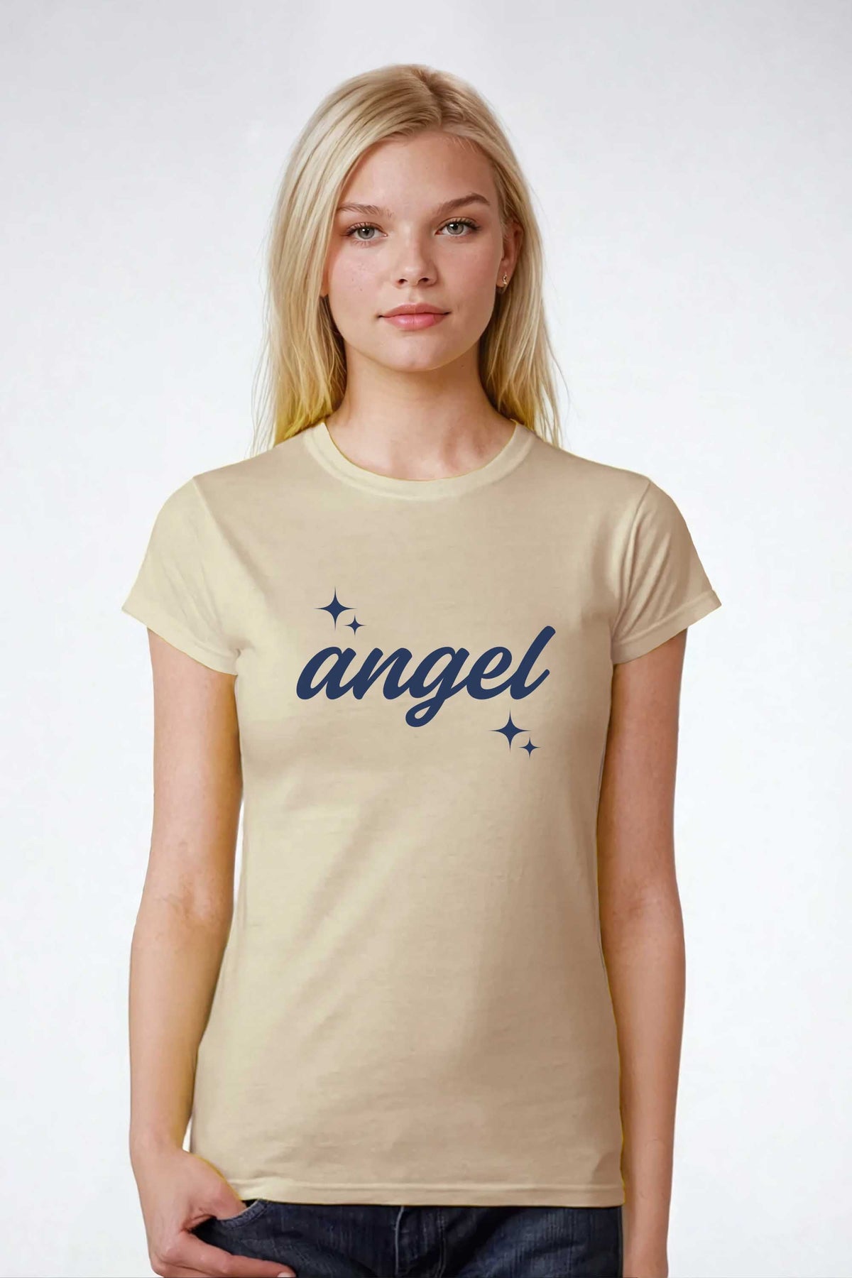 Angel Fitted Printed T-Shirt