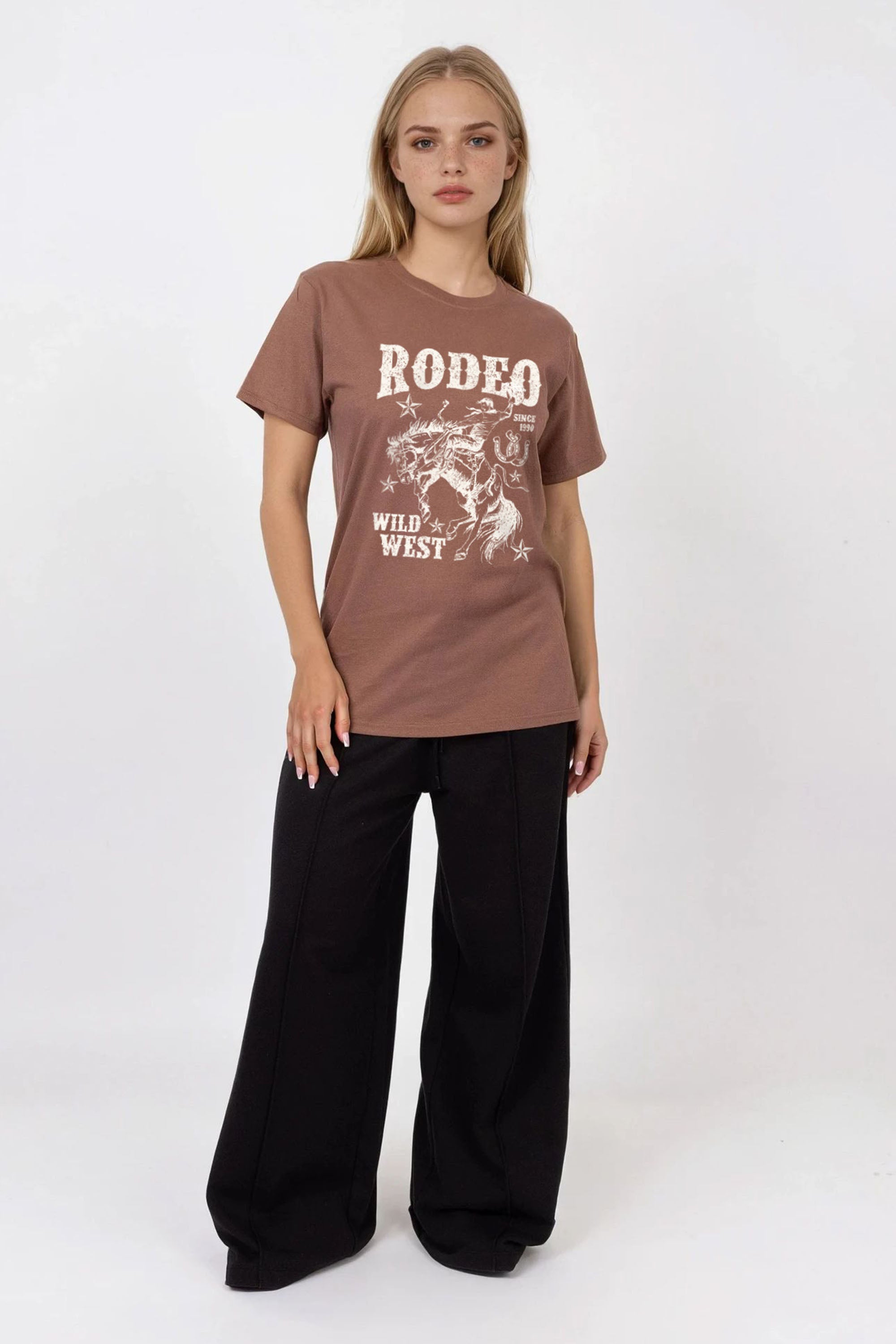 Regular Fit T-shirt in Rodeo Wild West Print