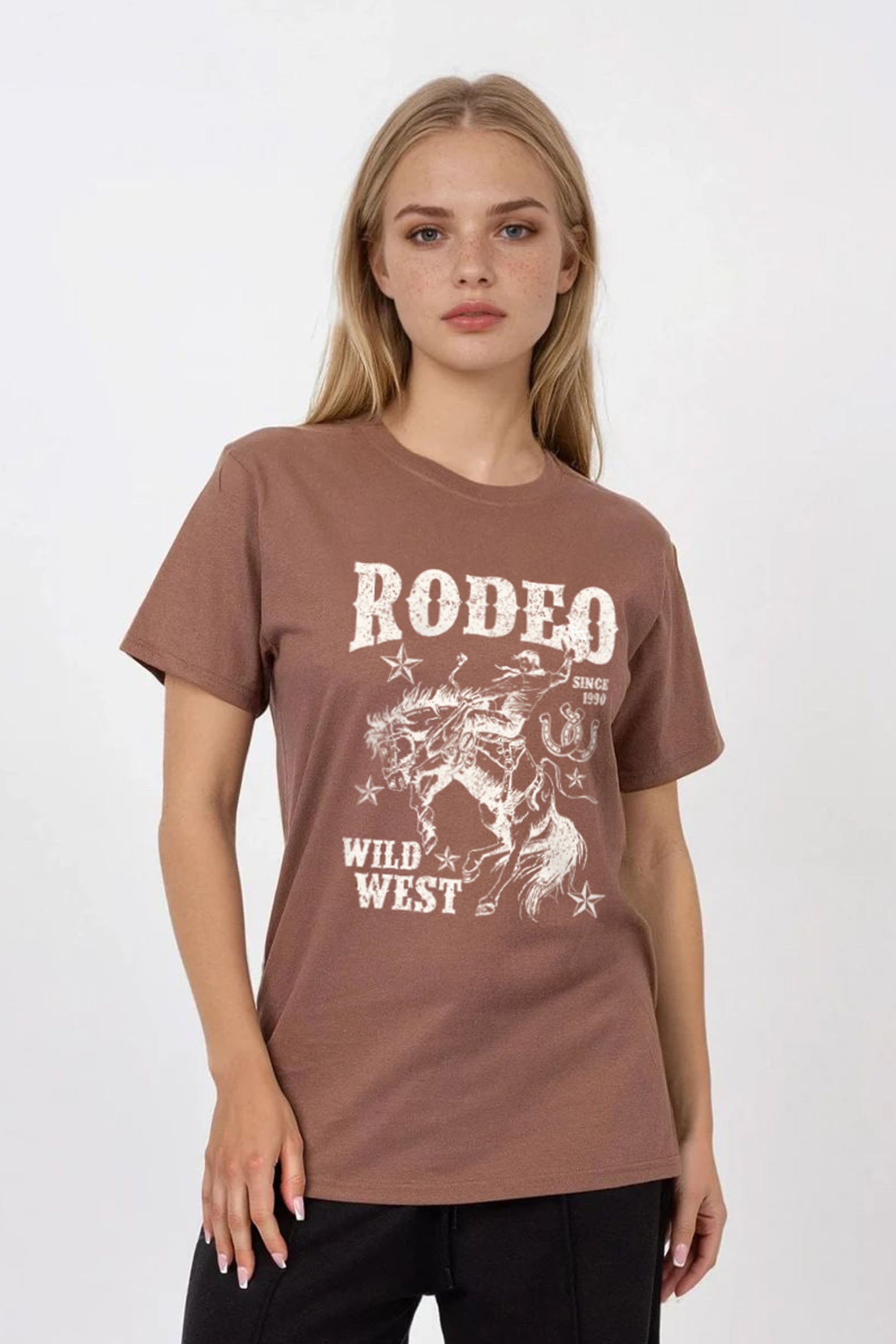 Regular Fit T-shirt in Rodeo Wild West Print