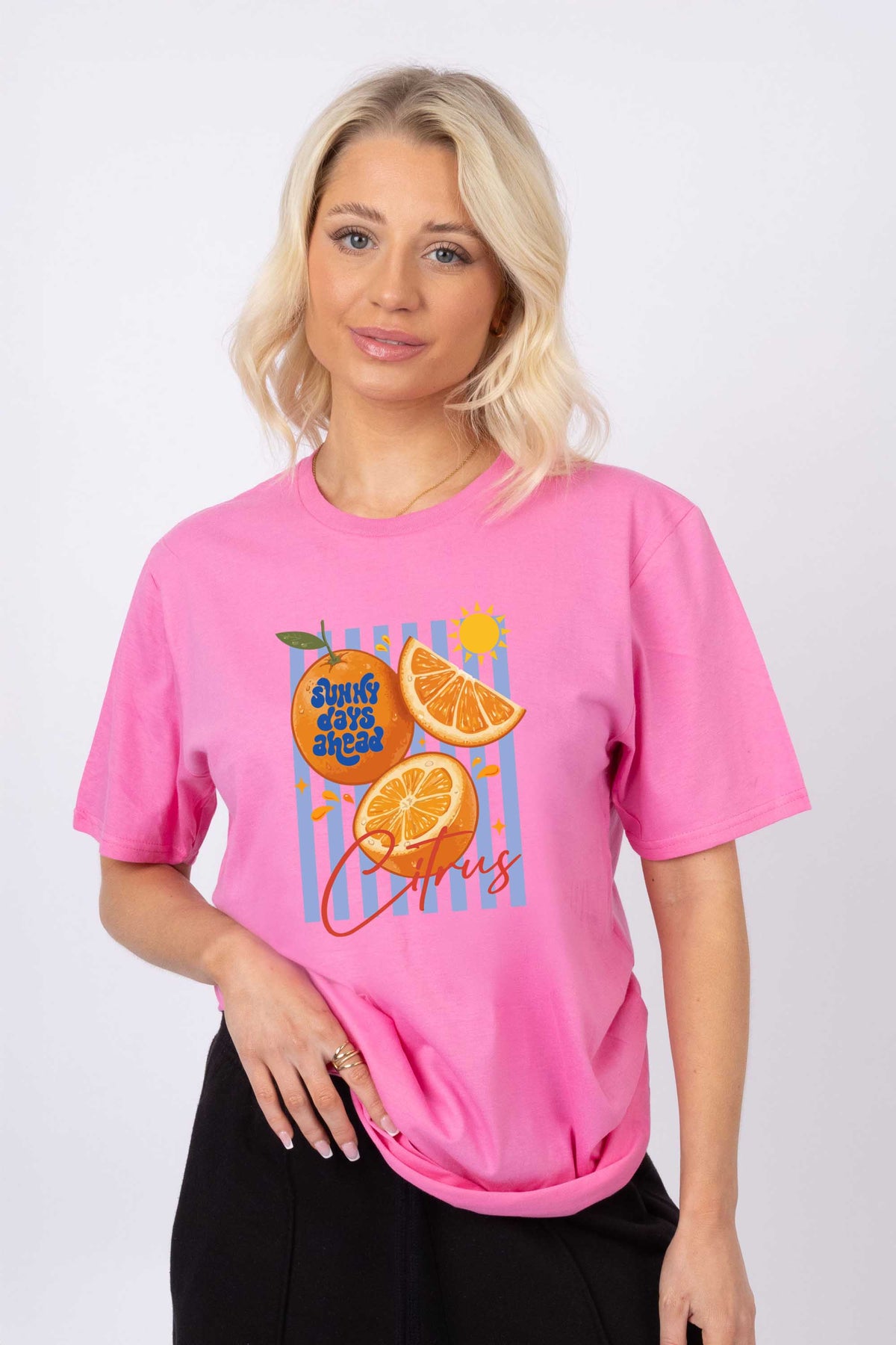 Retro Citrus Orange Printed T-shirt