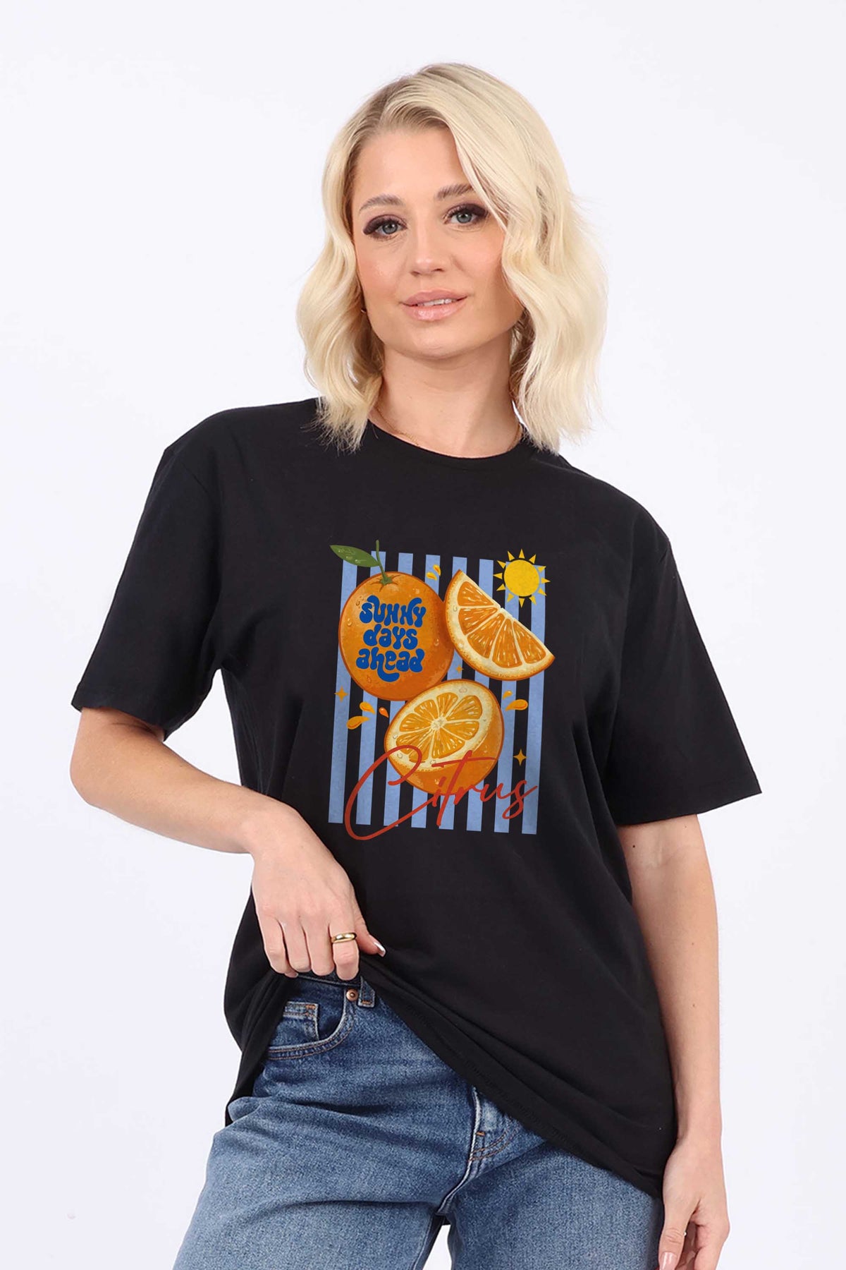 Retro Citrus Orange Printed T-shirt