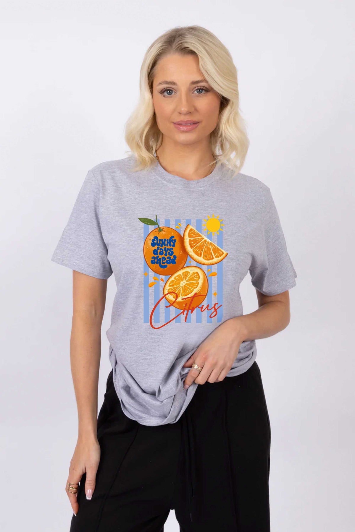 Retro Citrus Orange Printed T-shirt