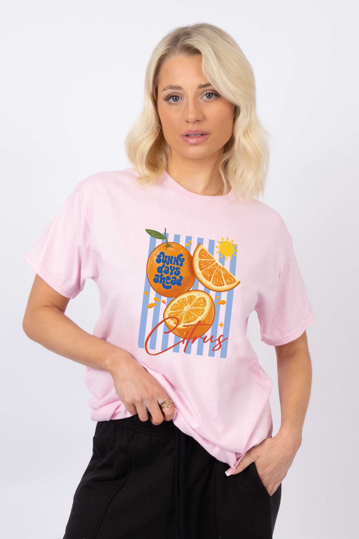 Retro Citrus Orange Printed T-shirt