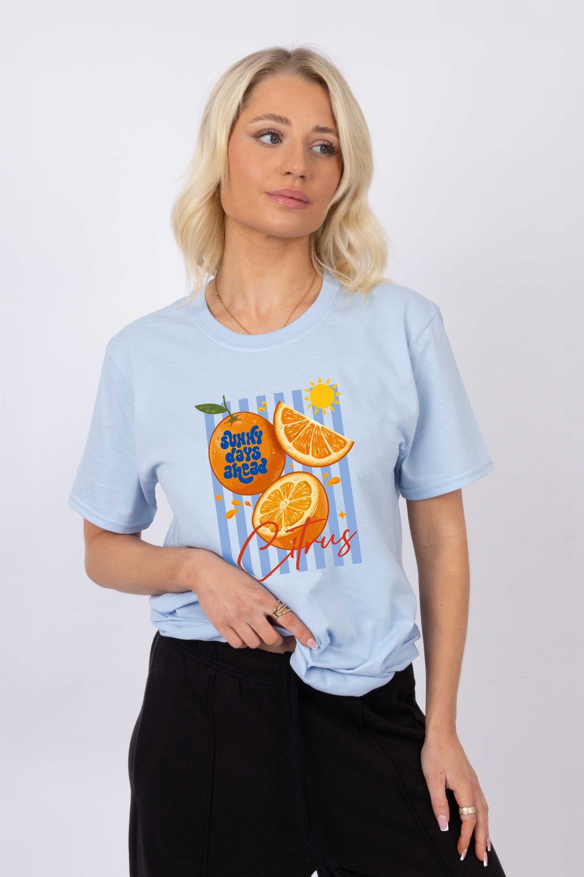 Retro Citrus Orange Printed T-shirt