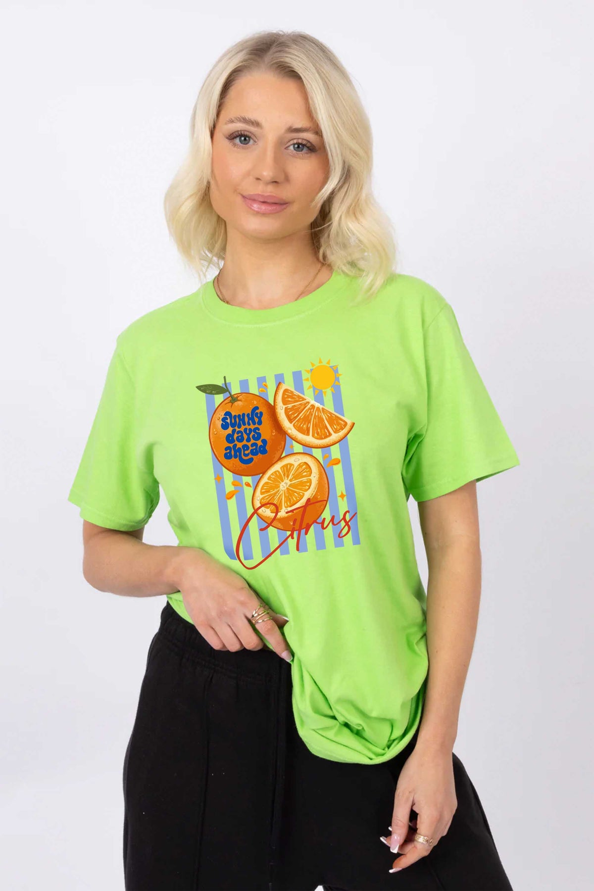 Retro Citrus Orange Printed T-shirt