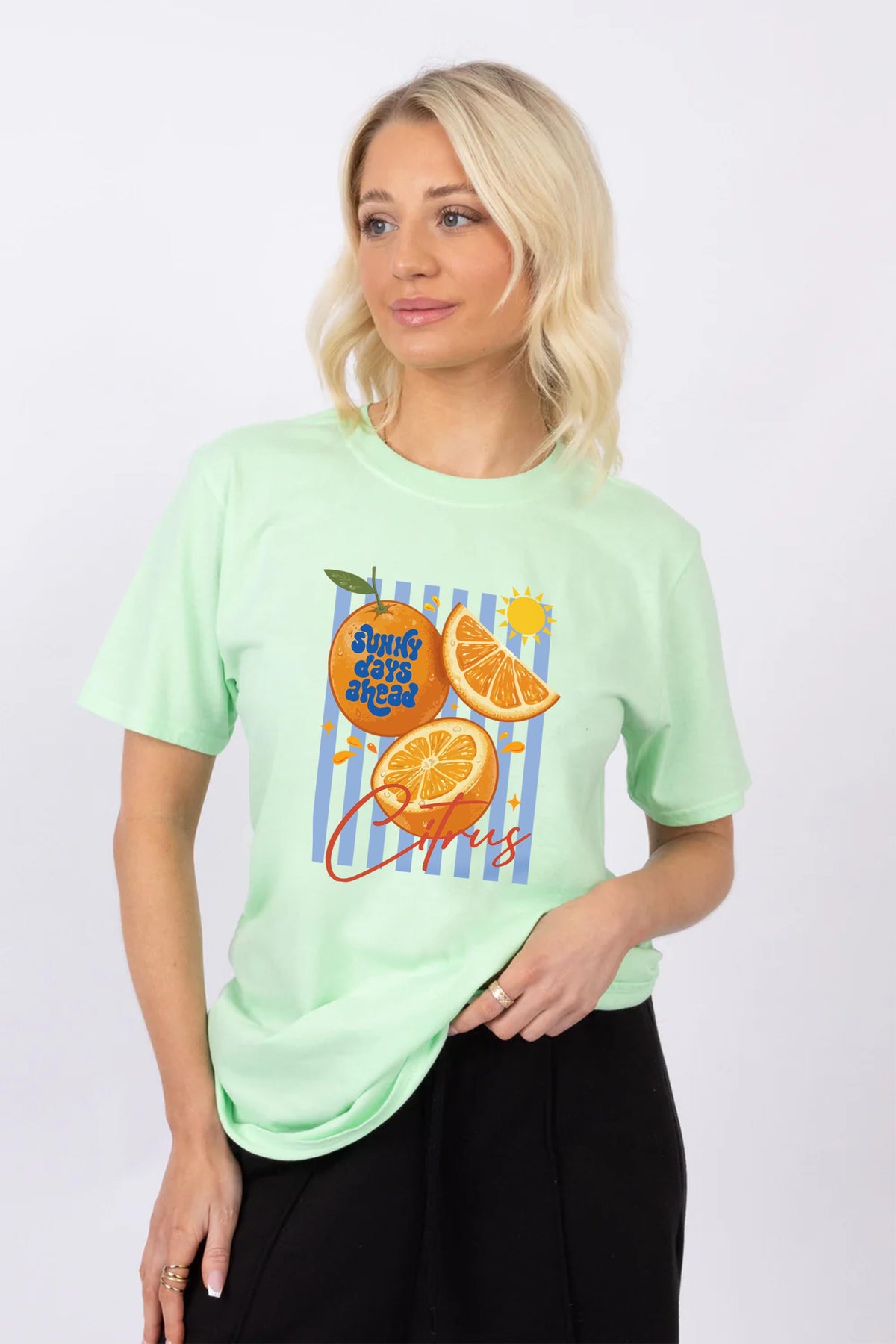 Retro Citrus Orange Printed T-shirt