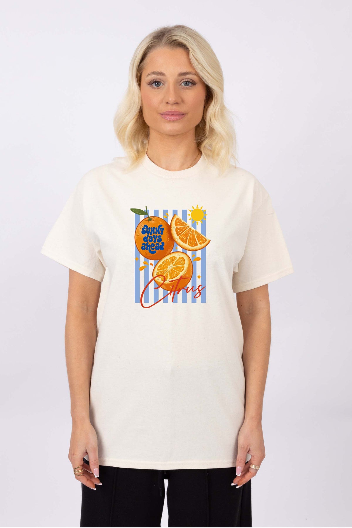 Retro Citrus Orange Printed T-shirt