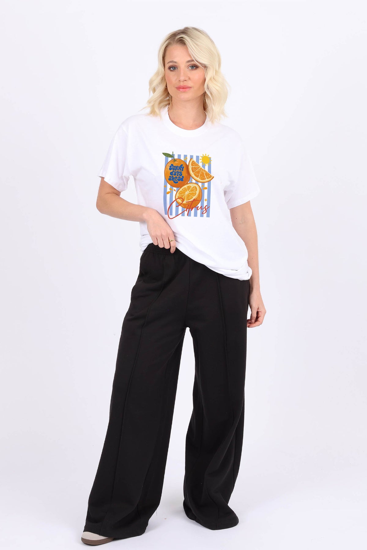Retro Citrus Orange Printed T-shirt