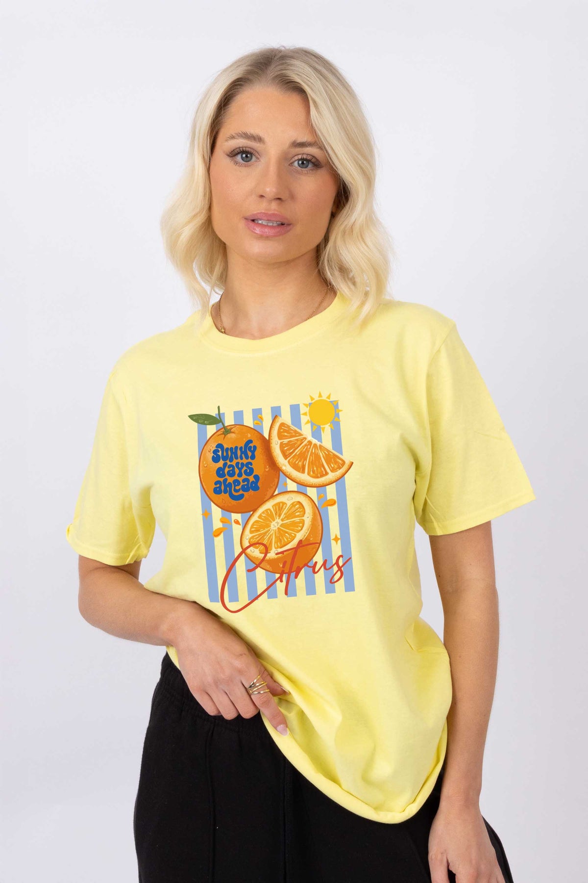 Retro Citrus Orange Printed T-shirt