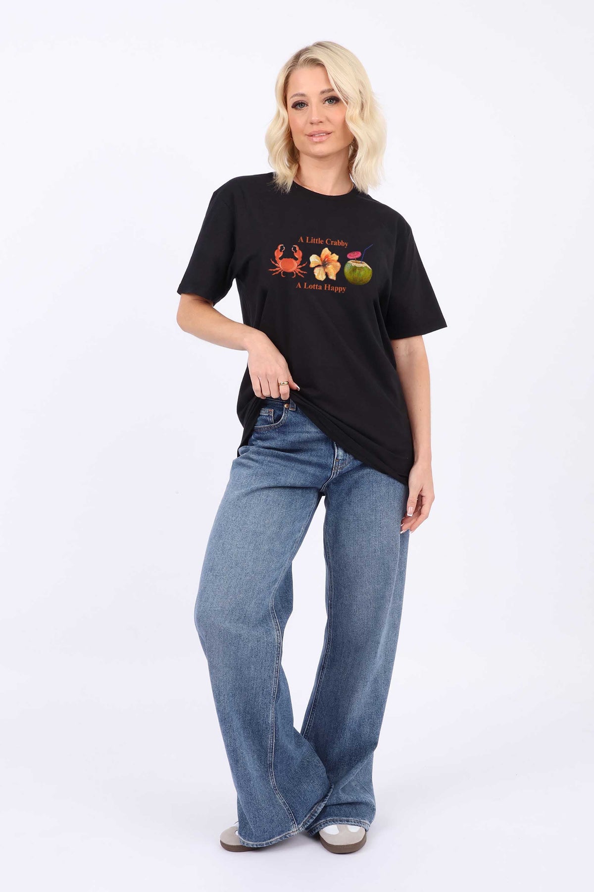 A Little Crabby A Lotta Happy Printed T-Shirt