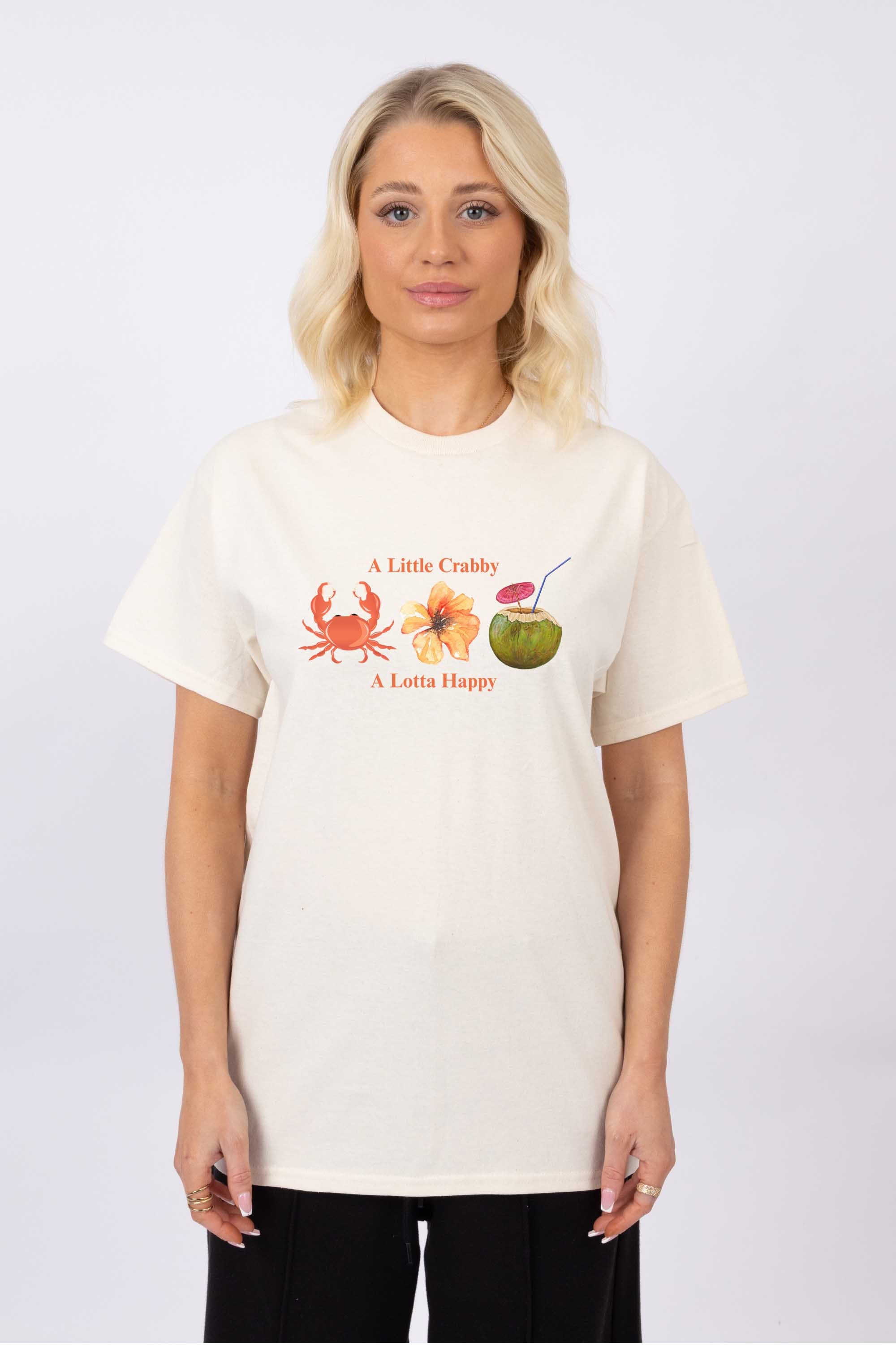 A Little Crabby A Lotta Happy Printed T-Shirt