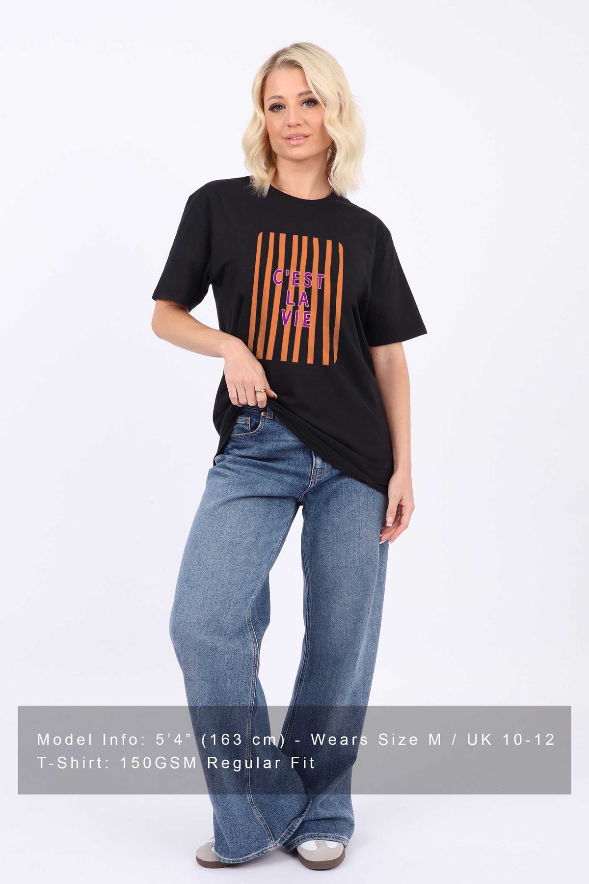 Retro Style C’est La Vie Printed T-Shirt