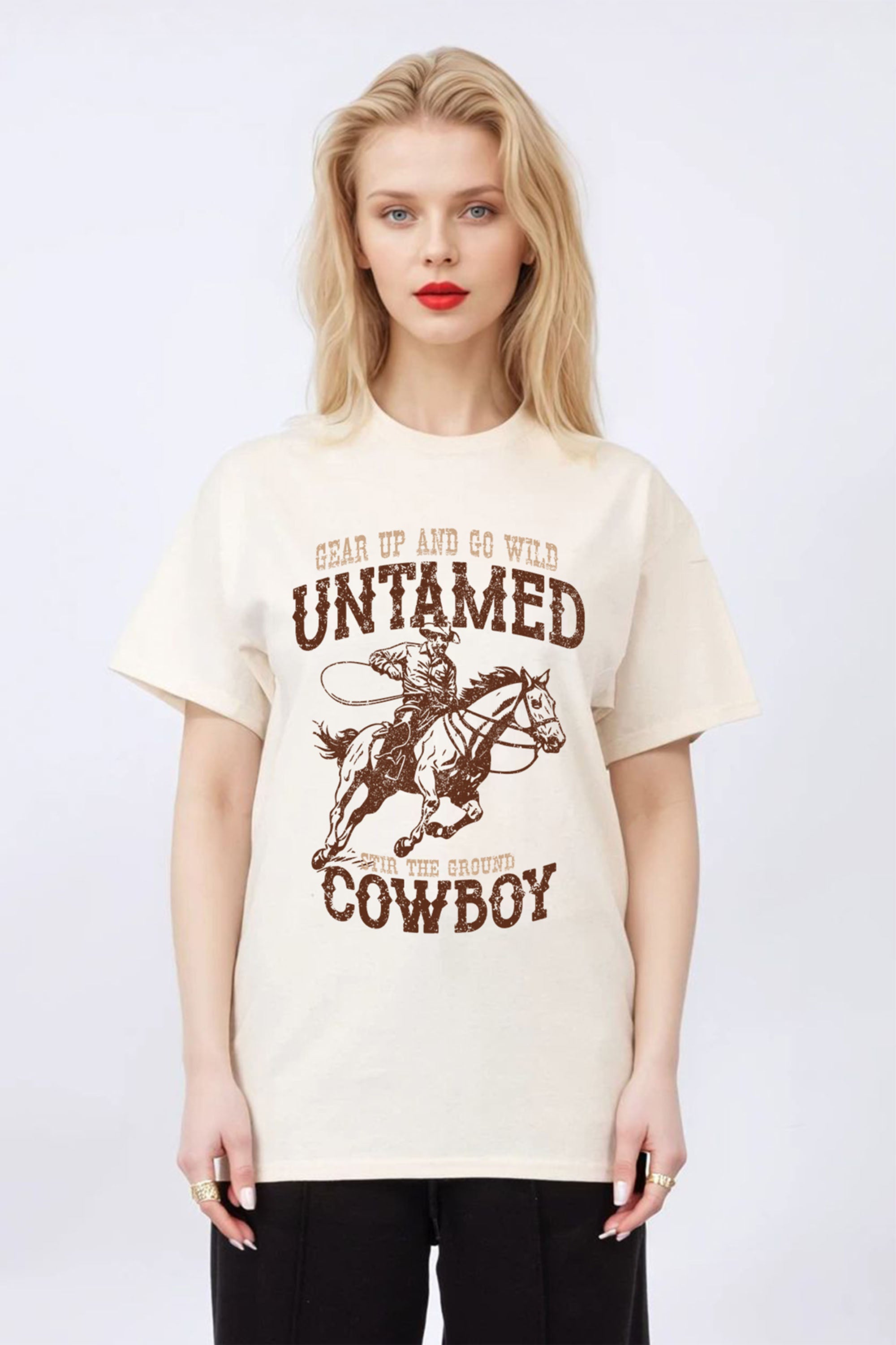 Regular Fit T-shirt in Untamed Cowboy Print