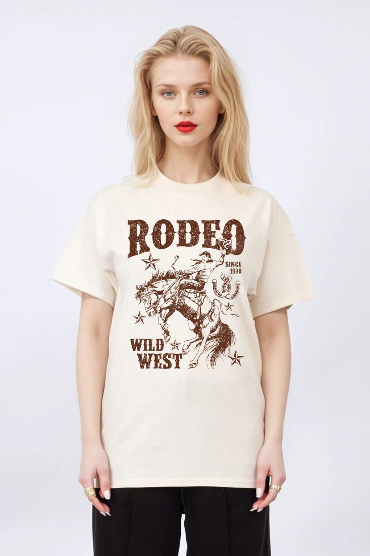 Regular Fit T-shirt in Rodeo Wild West Print