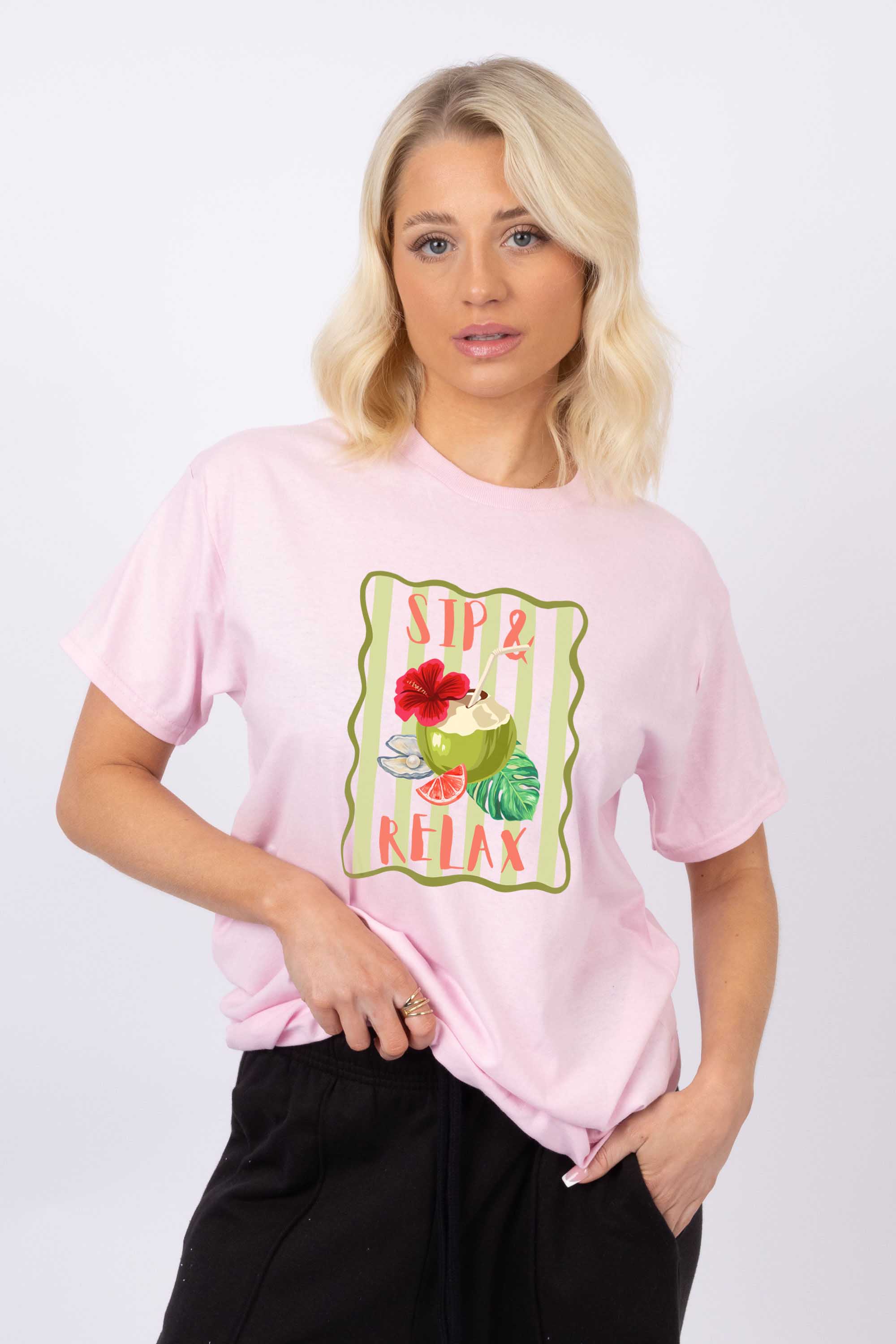 Sip and Relax Printed T-shirt