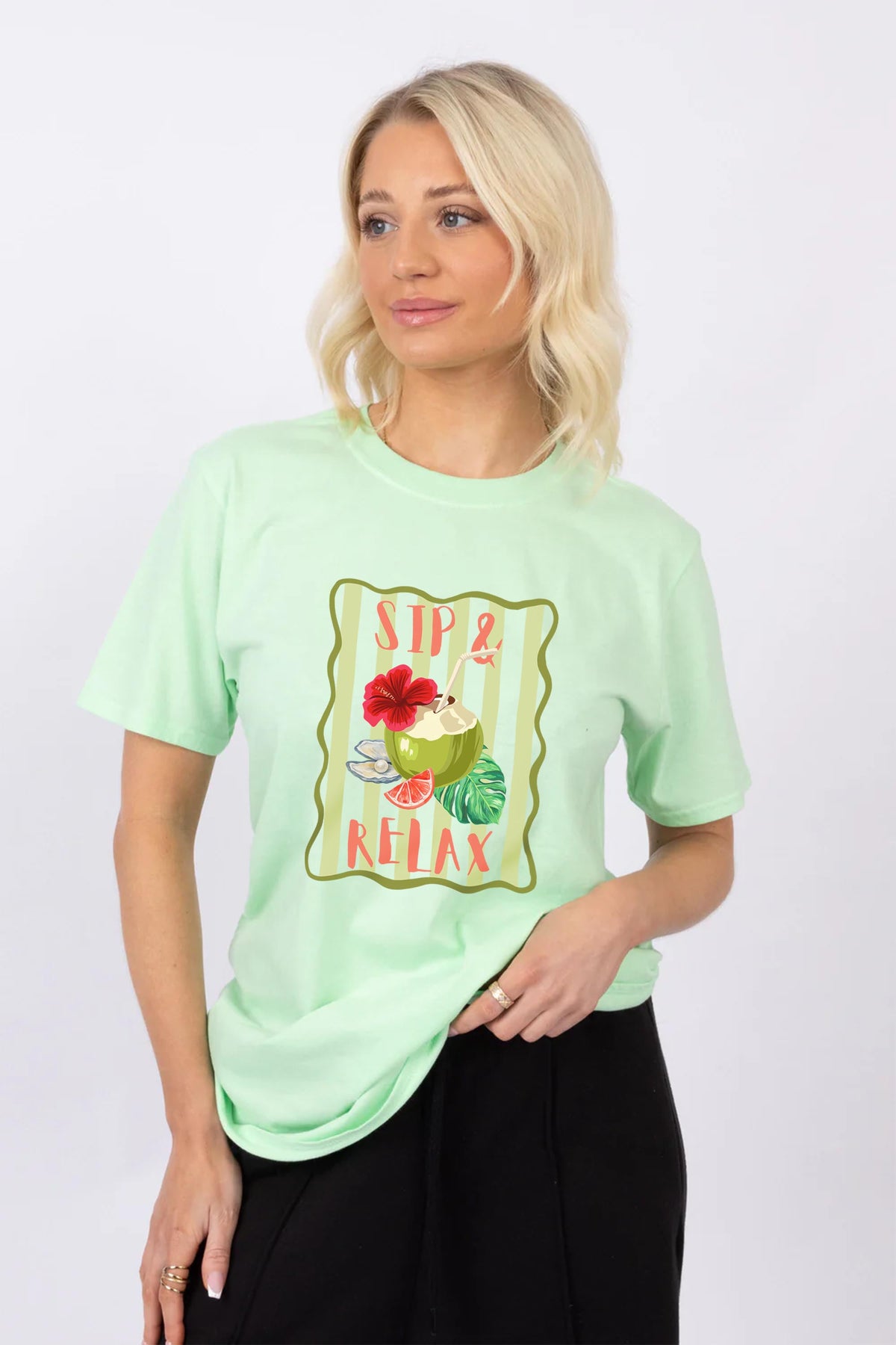 Sip and Relax Printed T-shirt