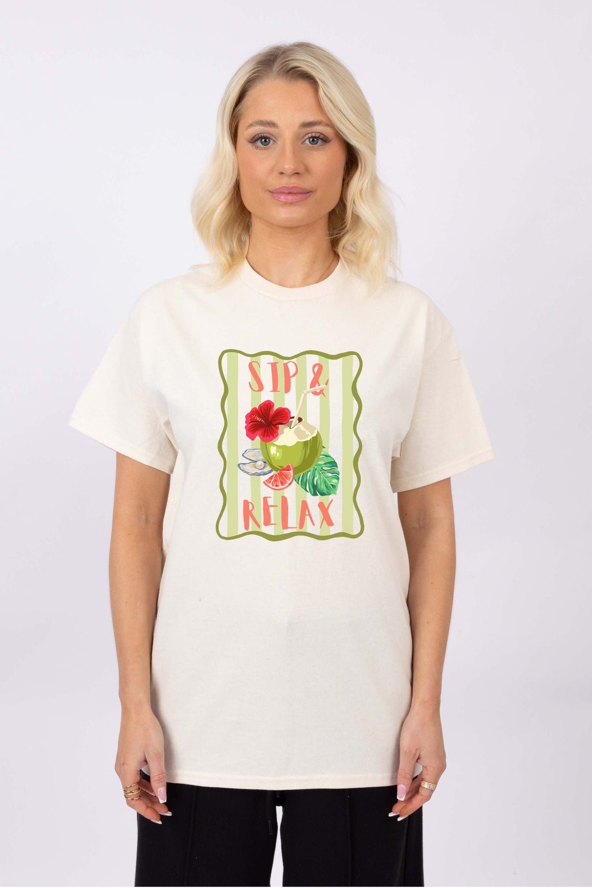 Sip and Relax Printed T-shirt