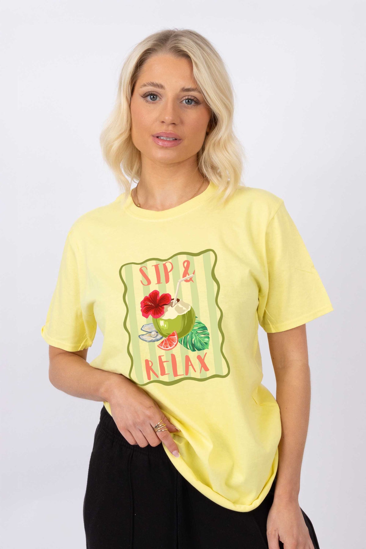 Sip and Relax Printed T-shirt