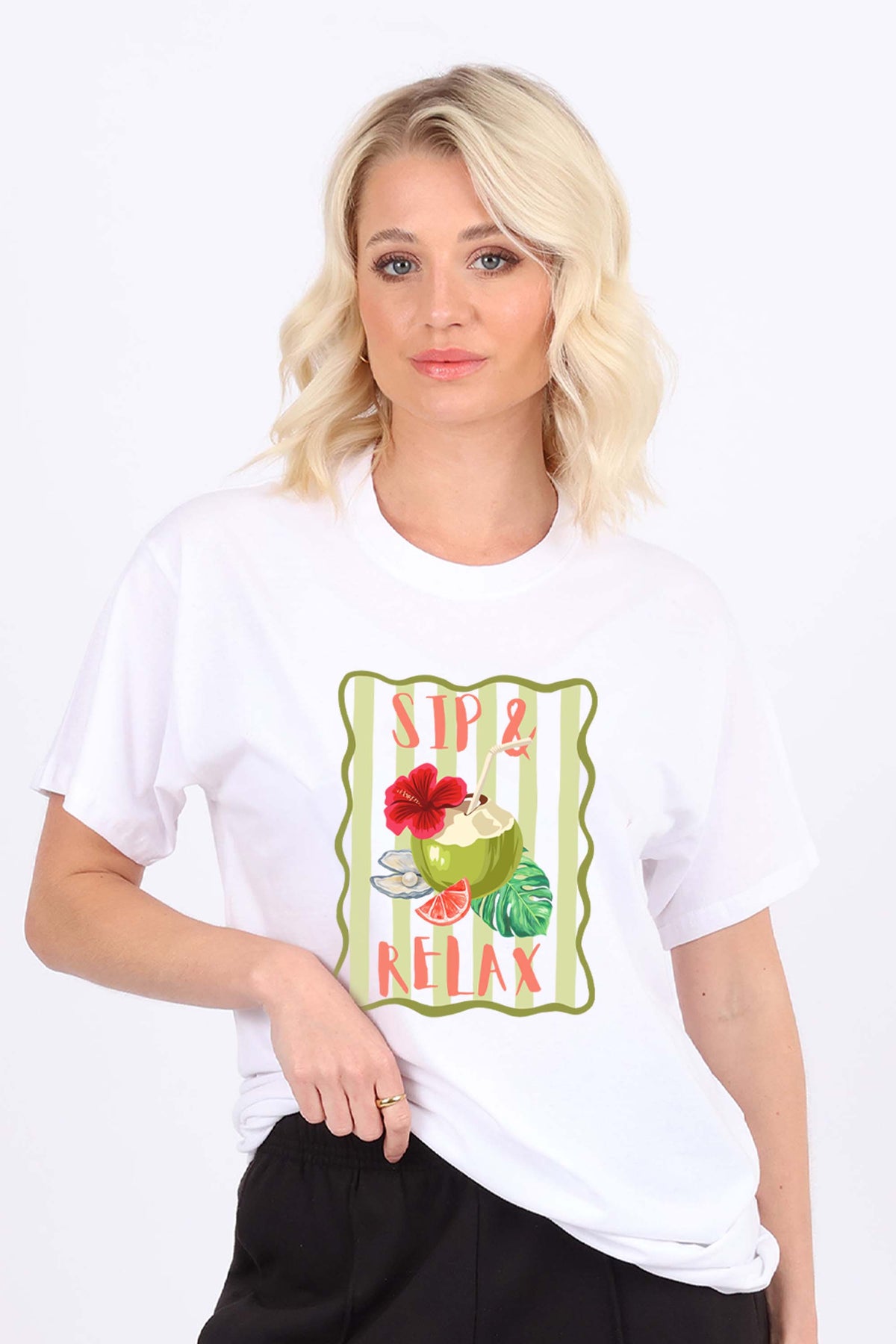 Sip and Relax Printed T-shirt