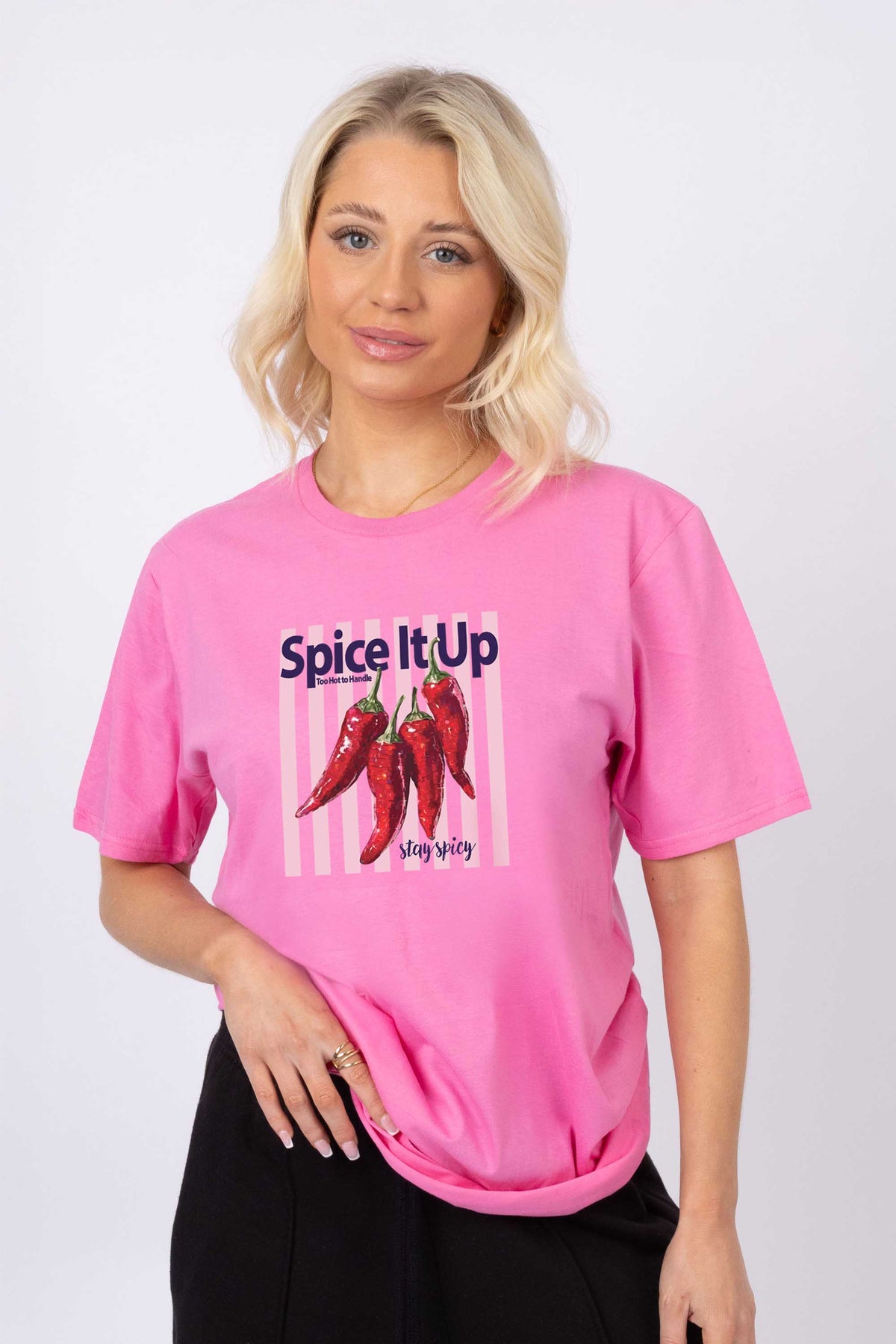 Spice it Up Chillies Retro Printed T-shirt